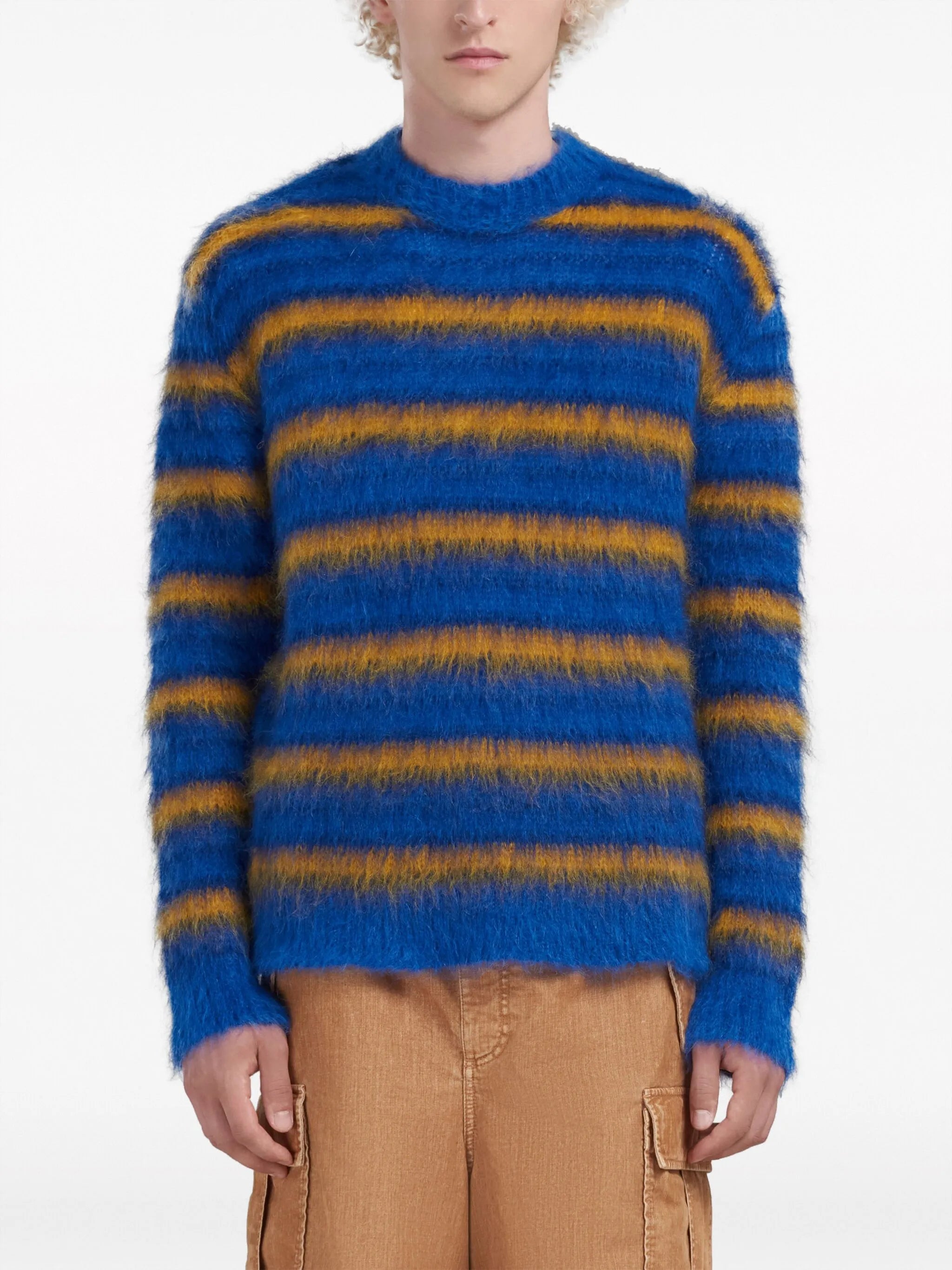 crew-neck striped jumper
