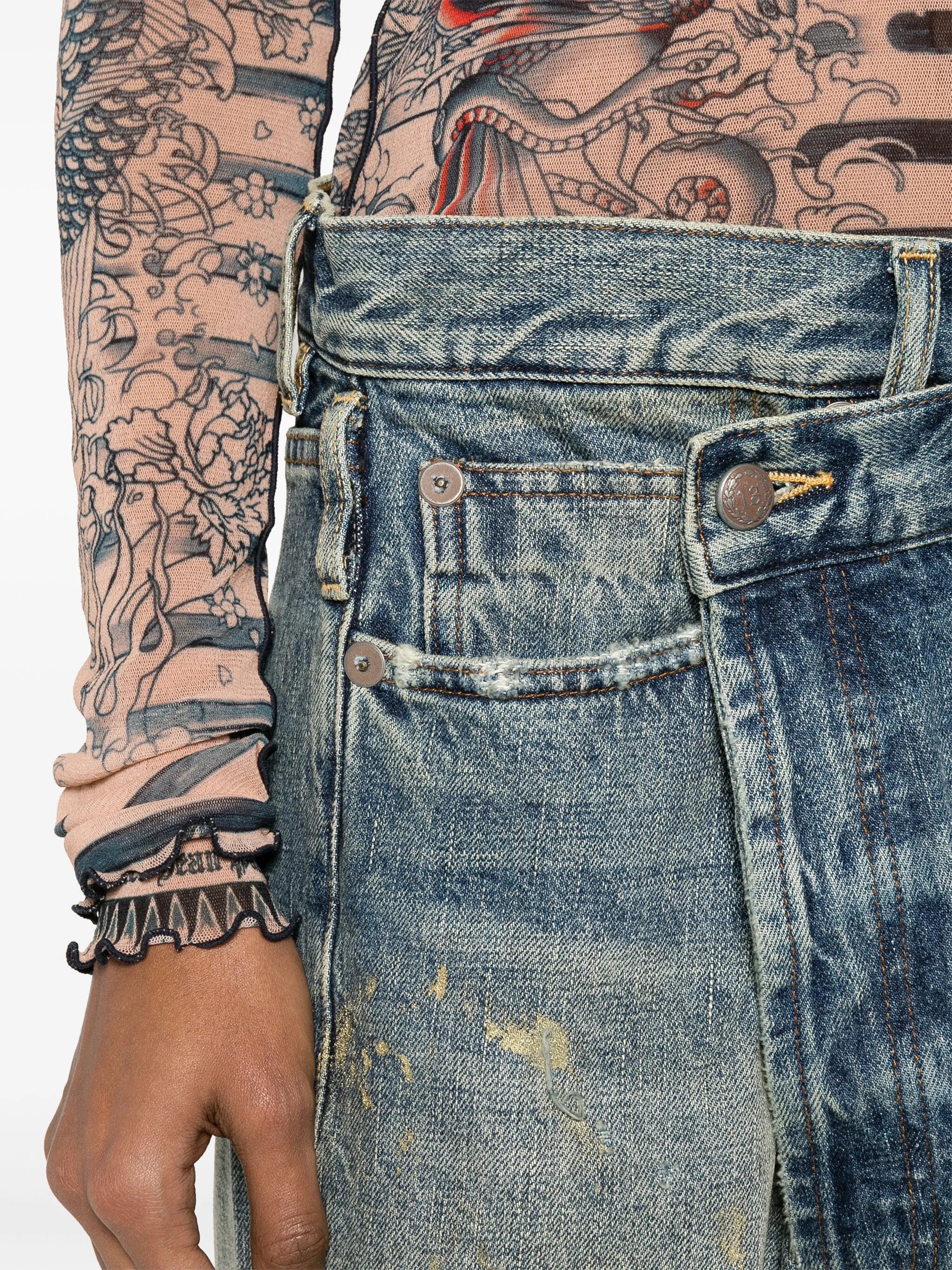 Crossover high-rise cropped jeans