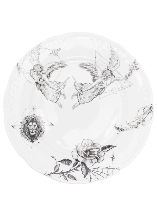 x Dr Woo graphic-print porcelain plate