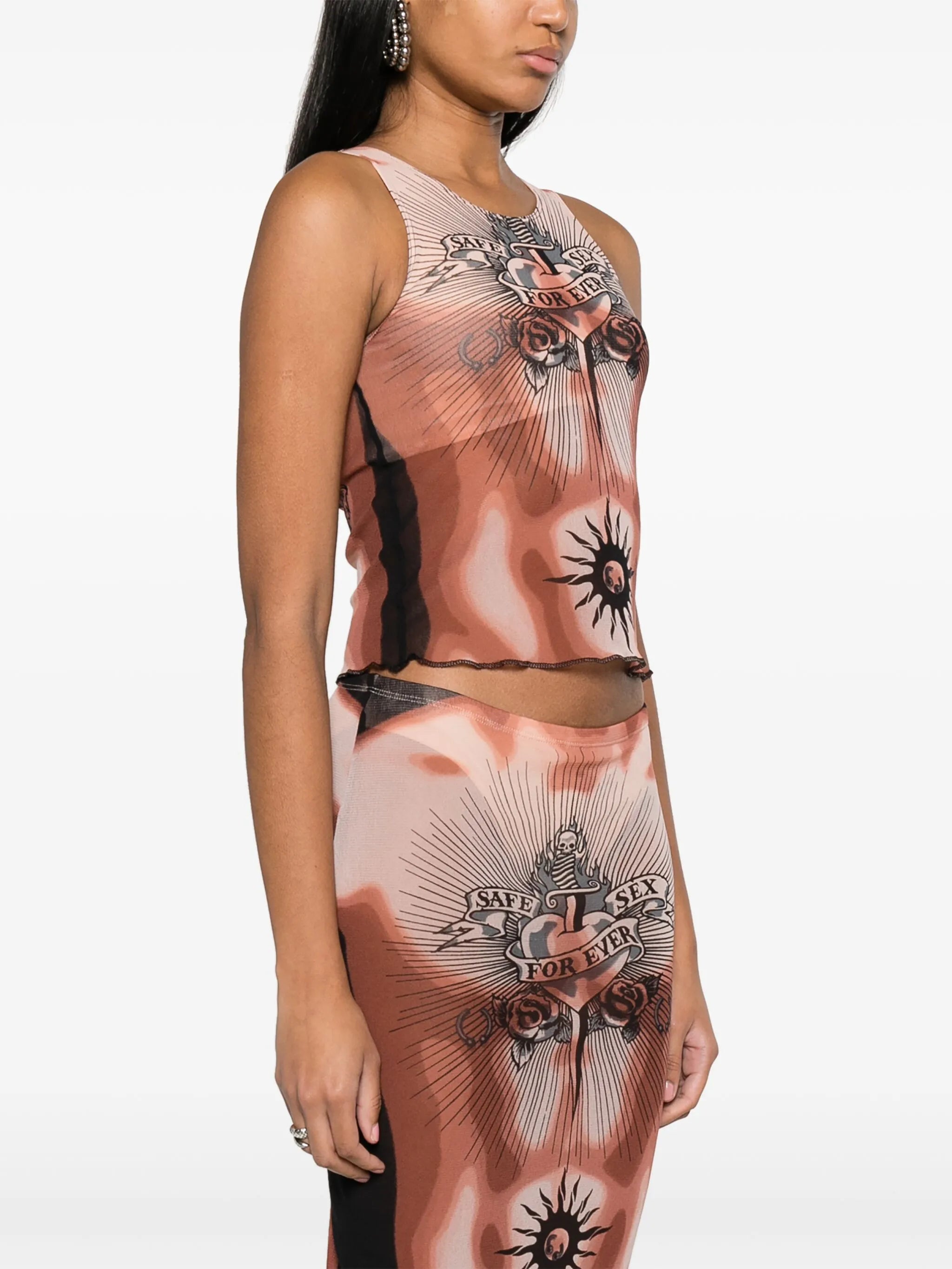 trompe l'oeil-print tank top