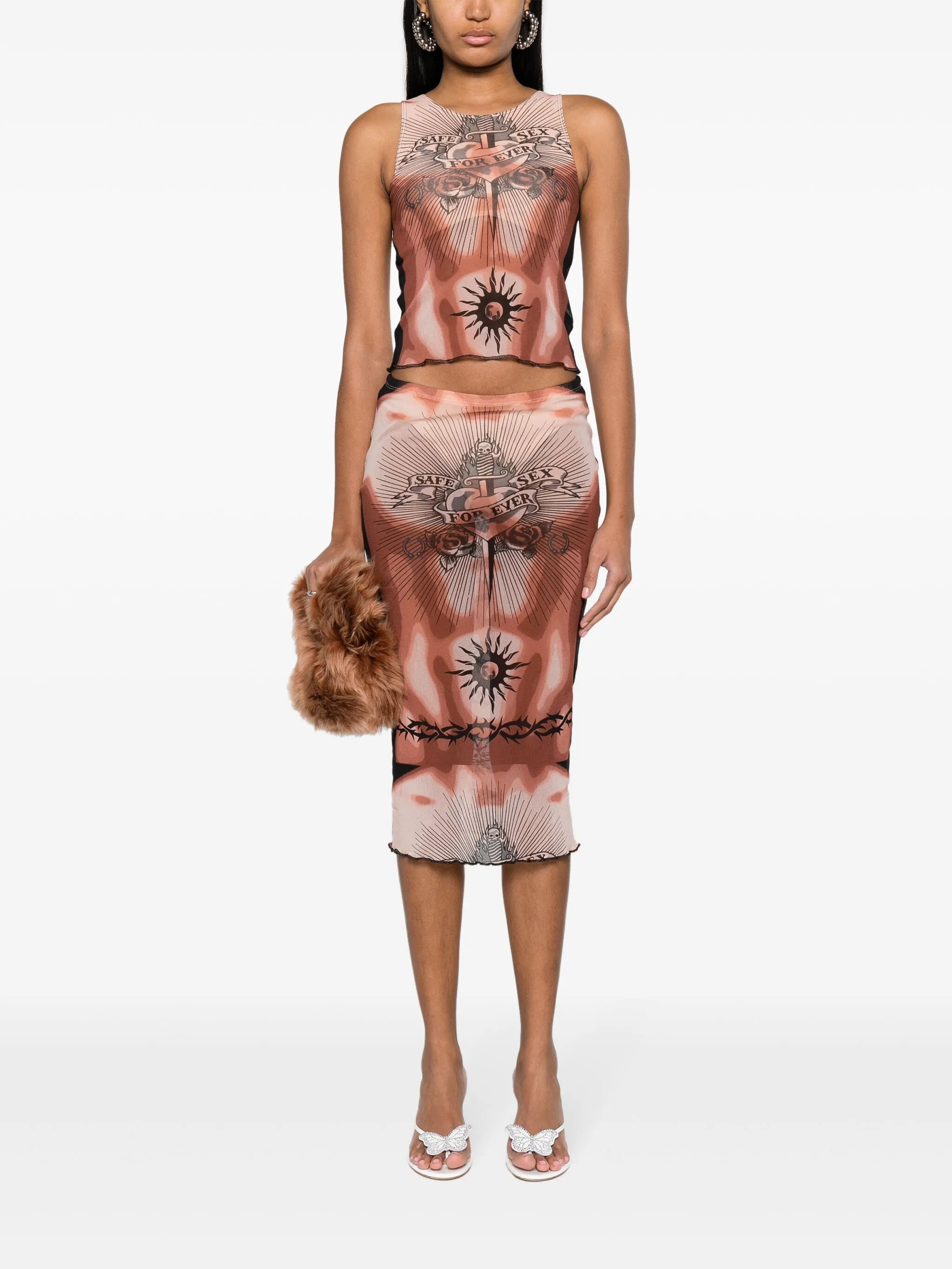 trompe l'oeil-print tank top