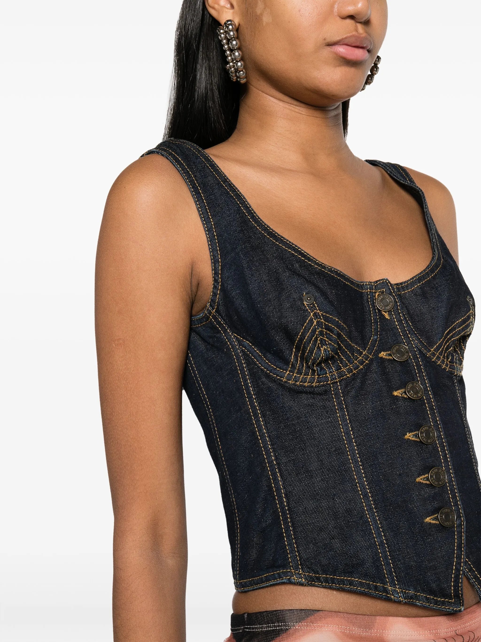 denim bustier top
