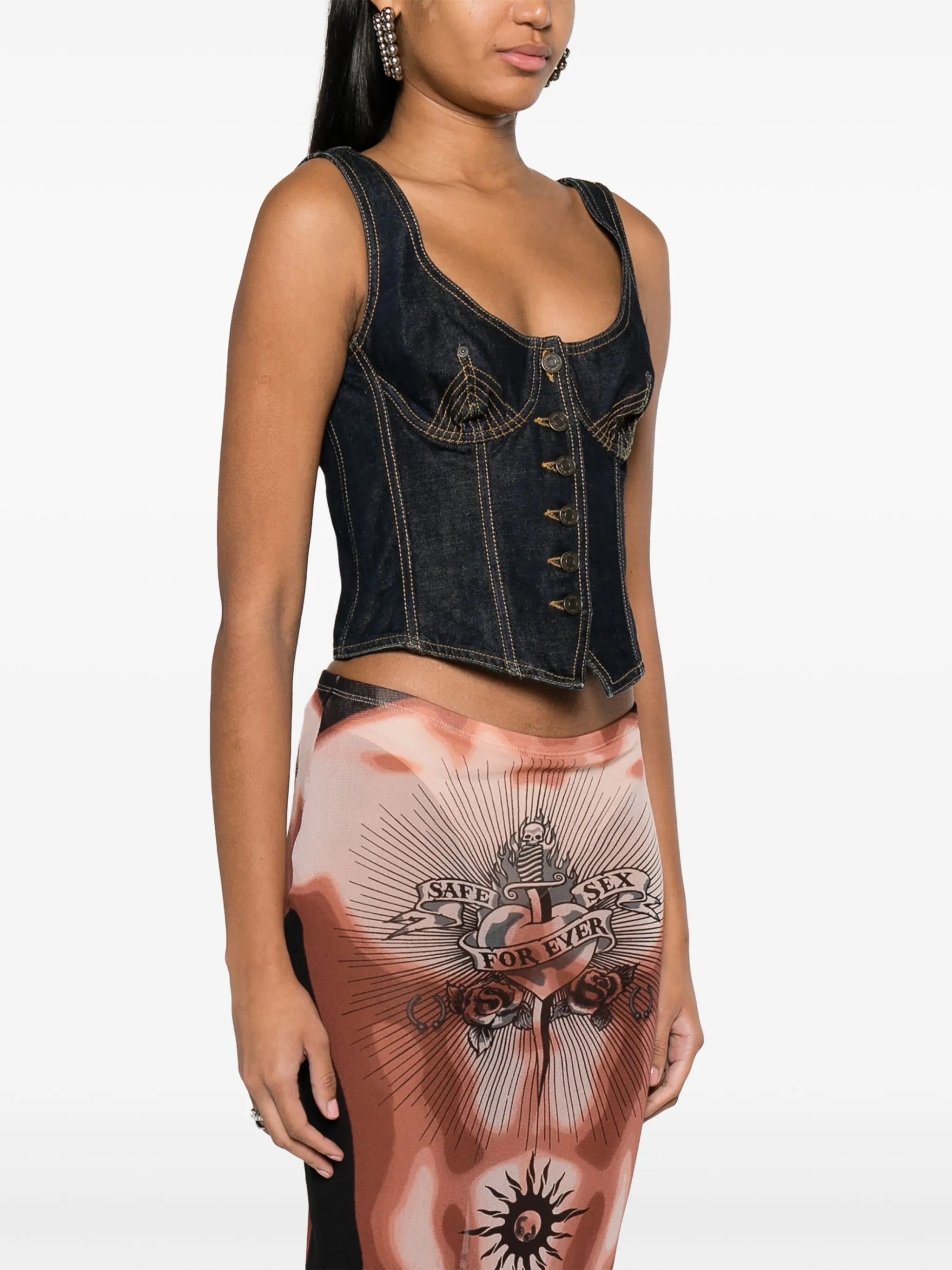 denim bustier top