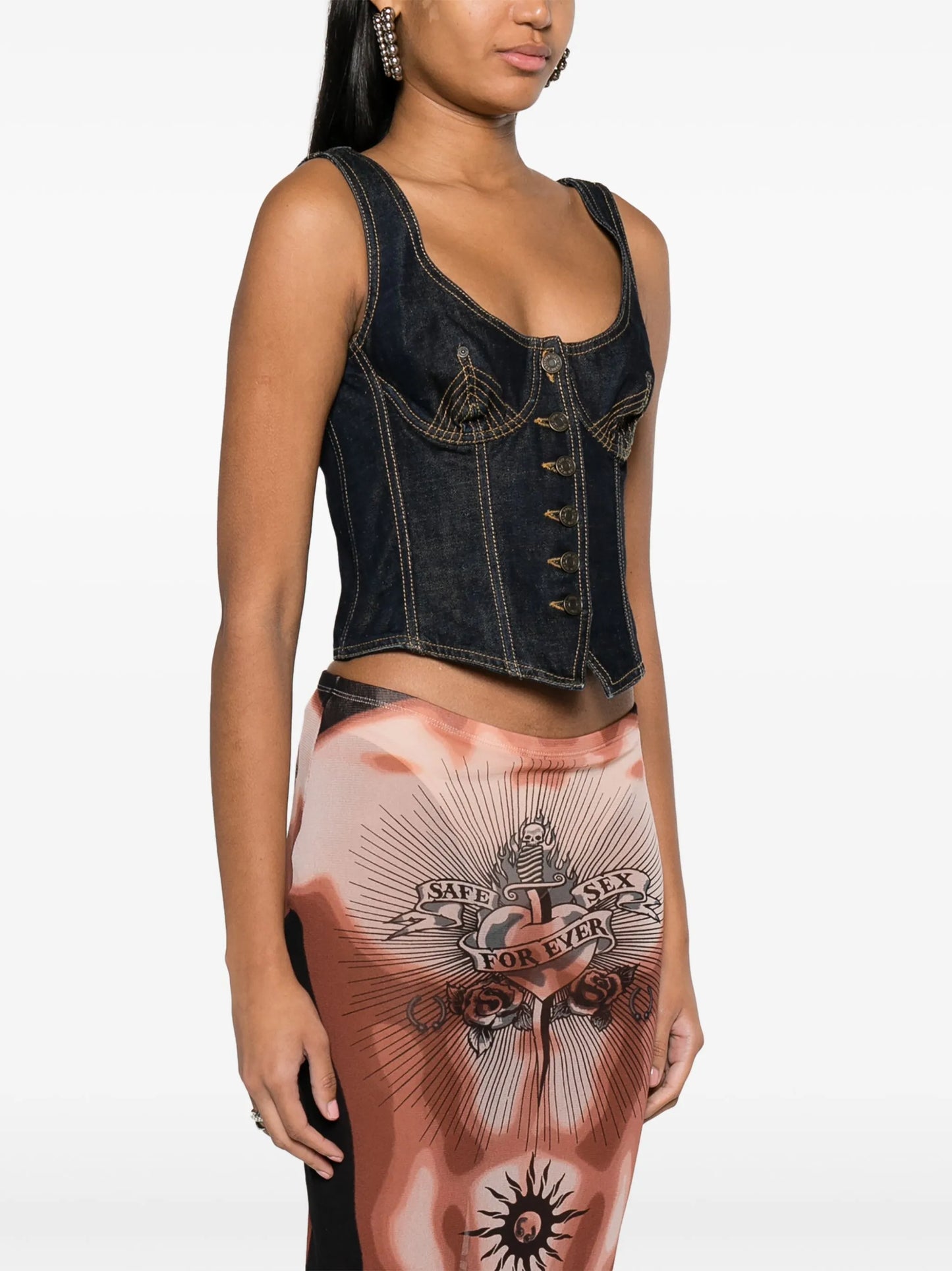 denim bustier top