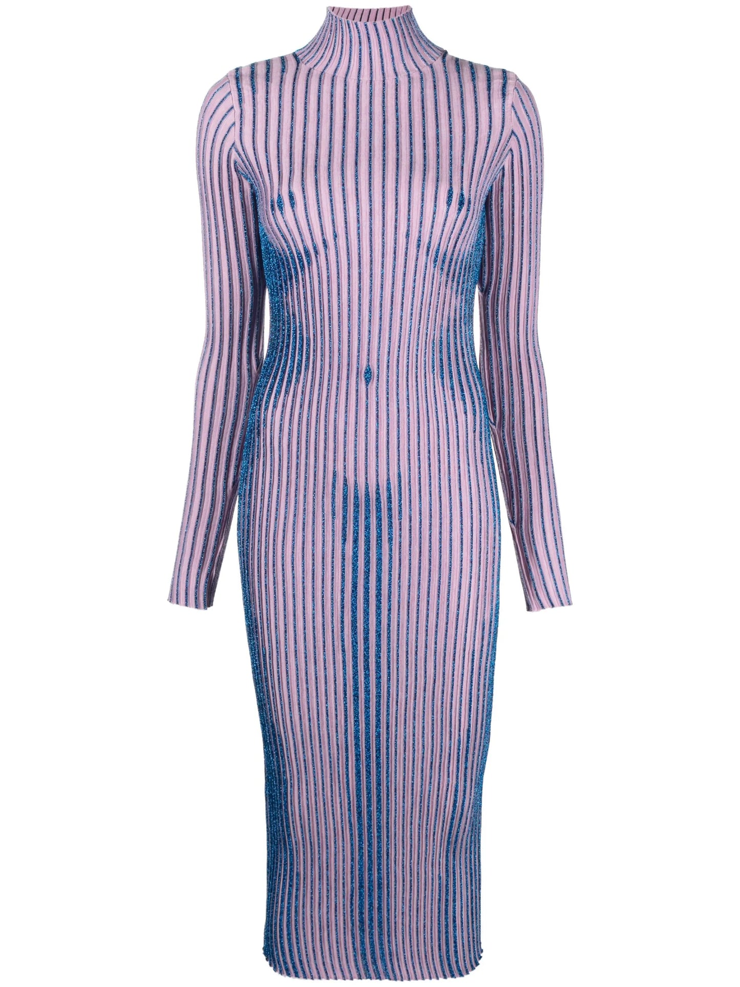 trompe l'oeil lurex midi dress