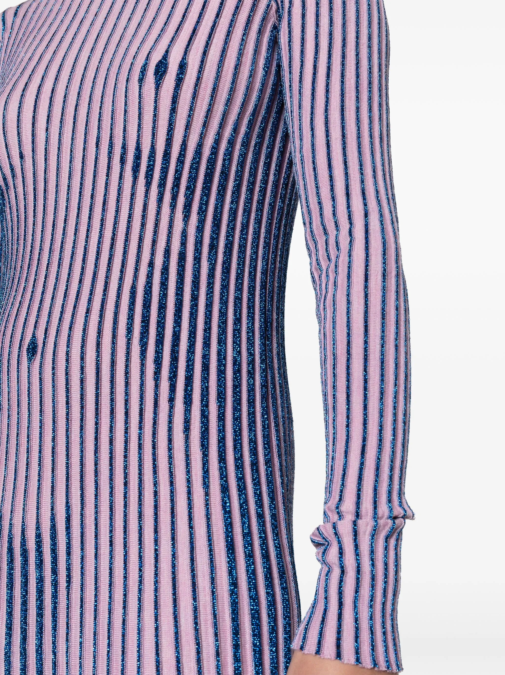 trompe l'oeil lurex midi dress
