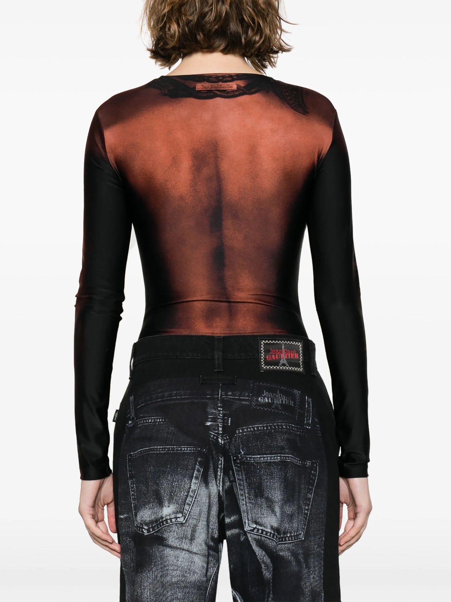 trompe l'oeil-print bodysuit