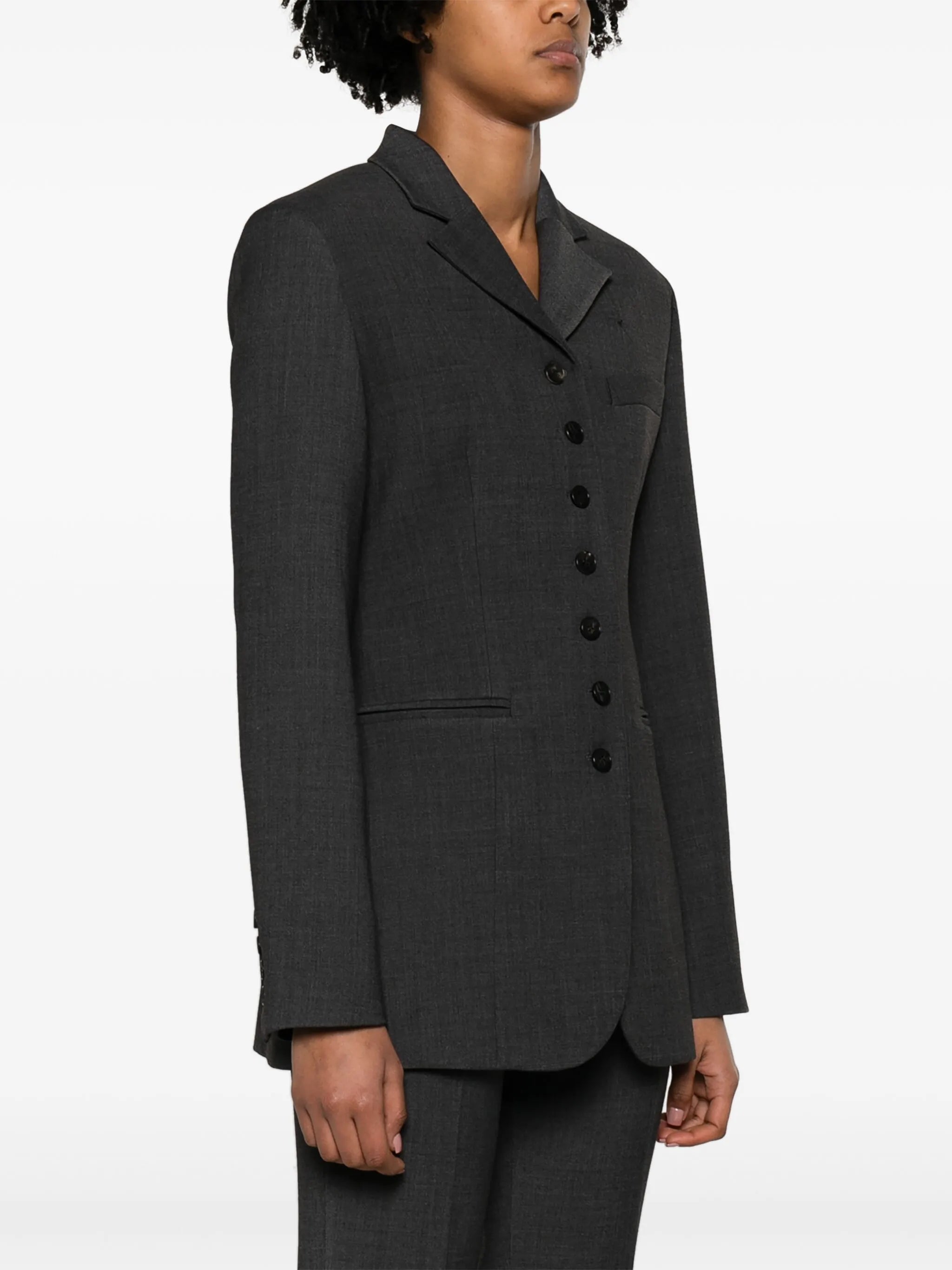 notched-lapels single-breasted blazer