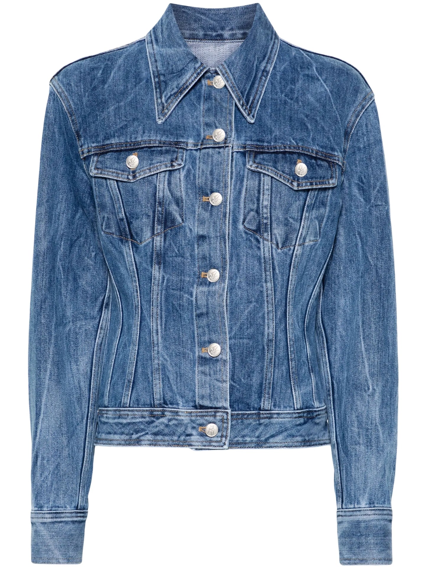 vertical-seam denim jacket