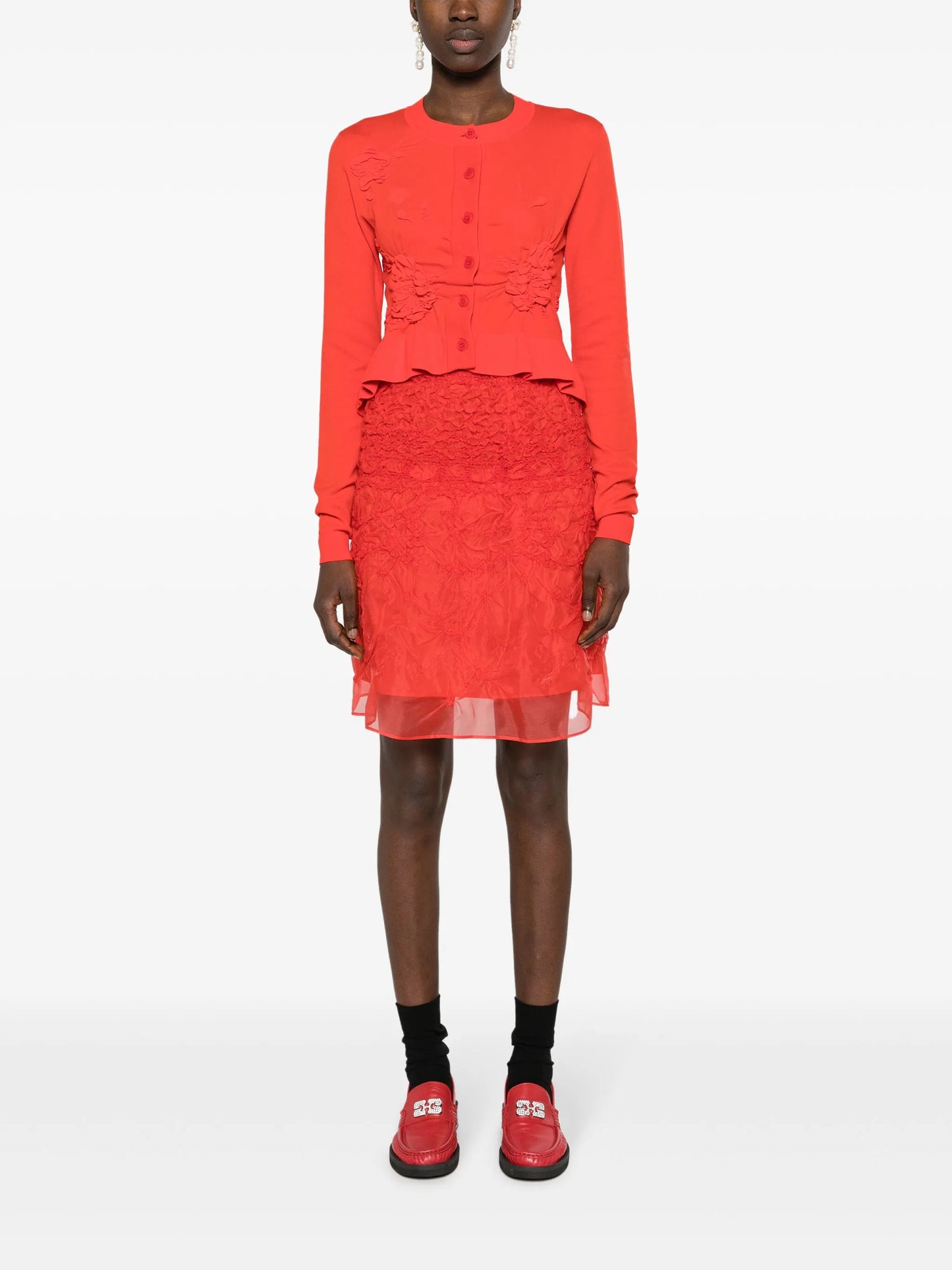 Vida smocked organza skirt