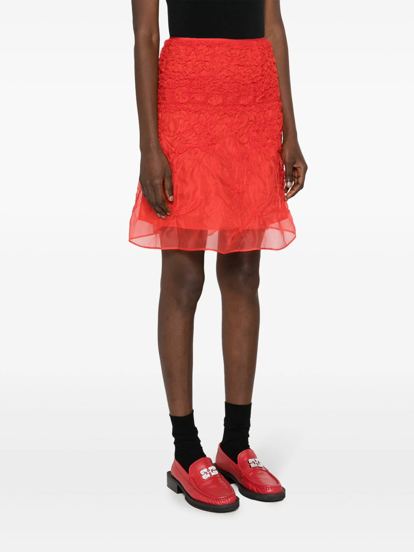 Vida smocked organza skirt