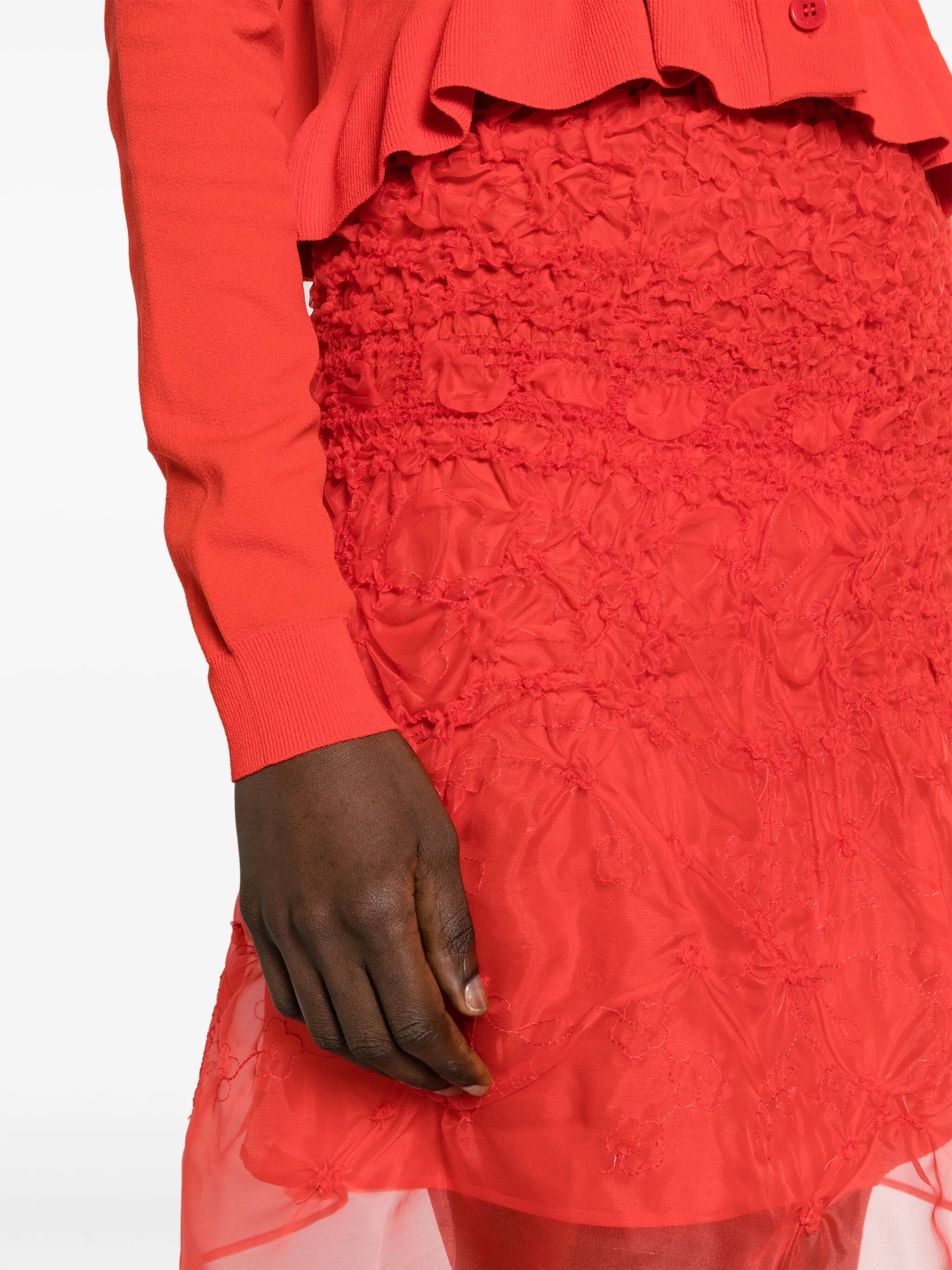 Vida smocked organza skirt