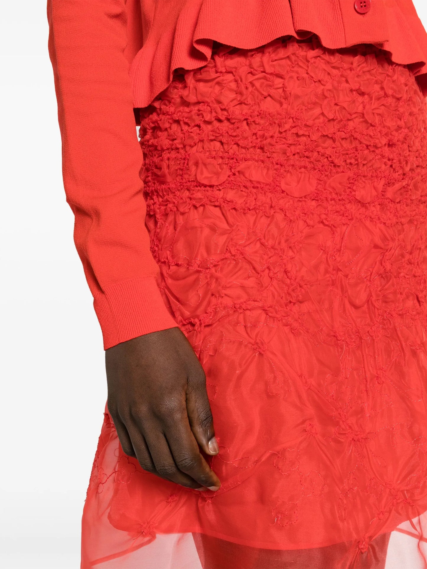 Vida smocked organza skirt
