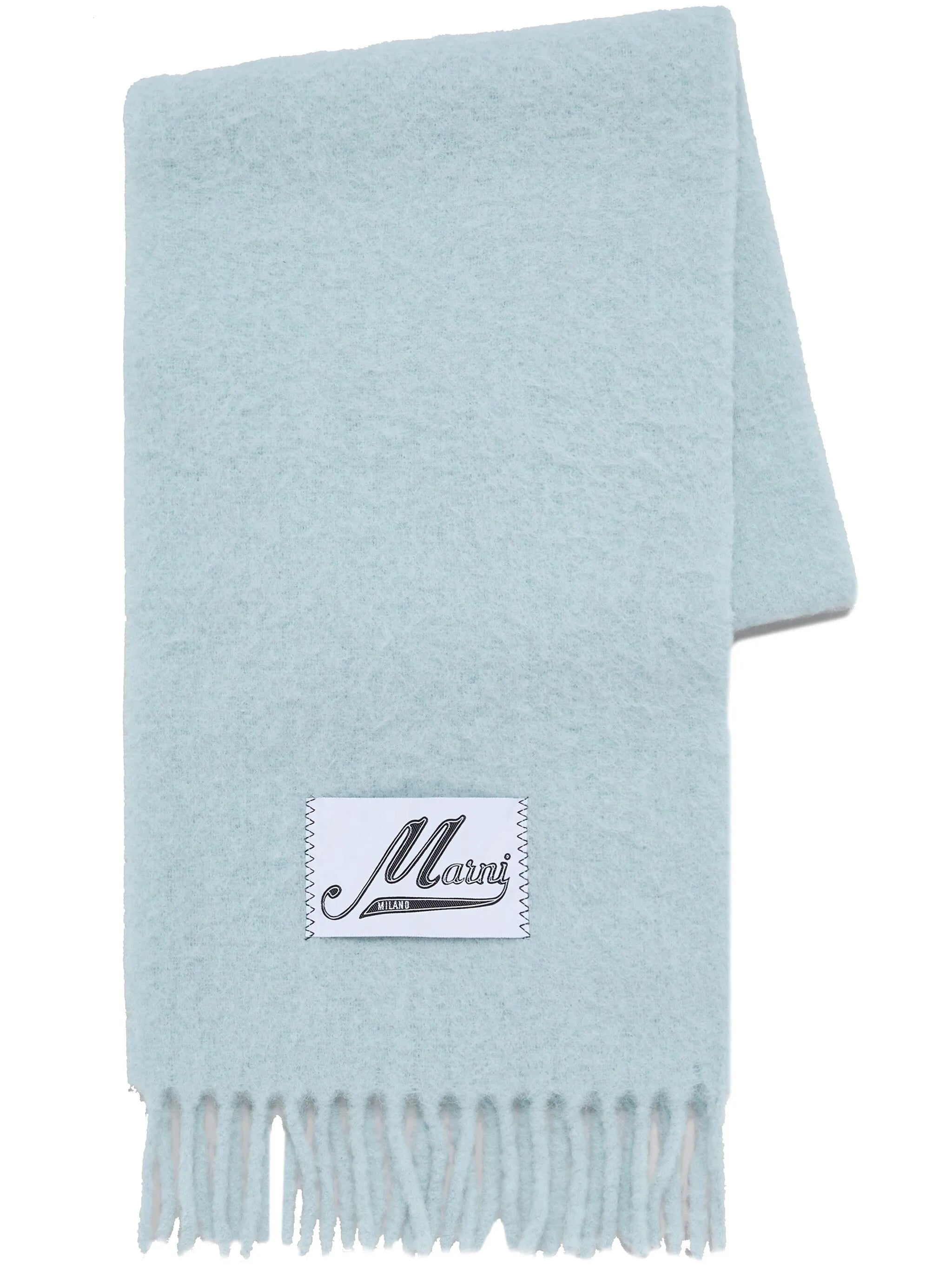 logo-patch knitted scarf