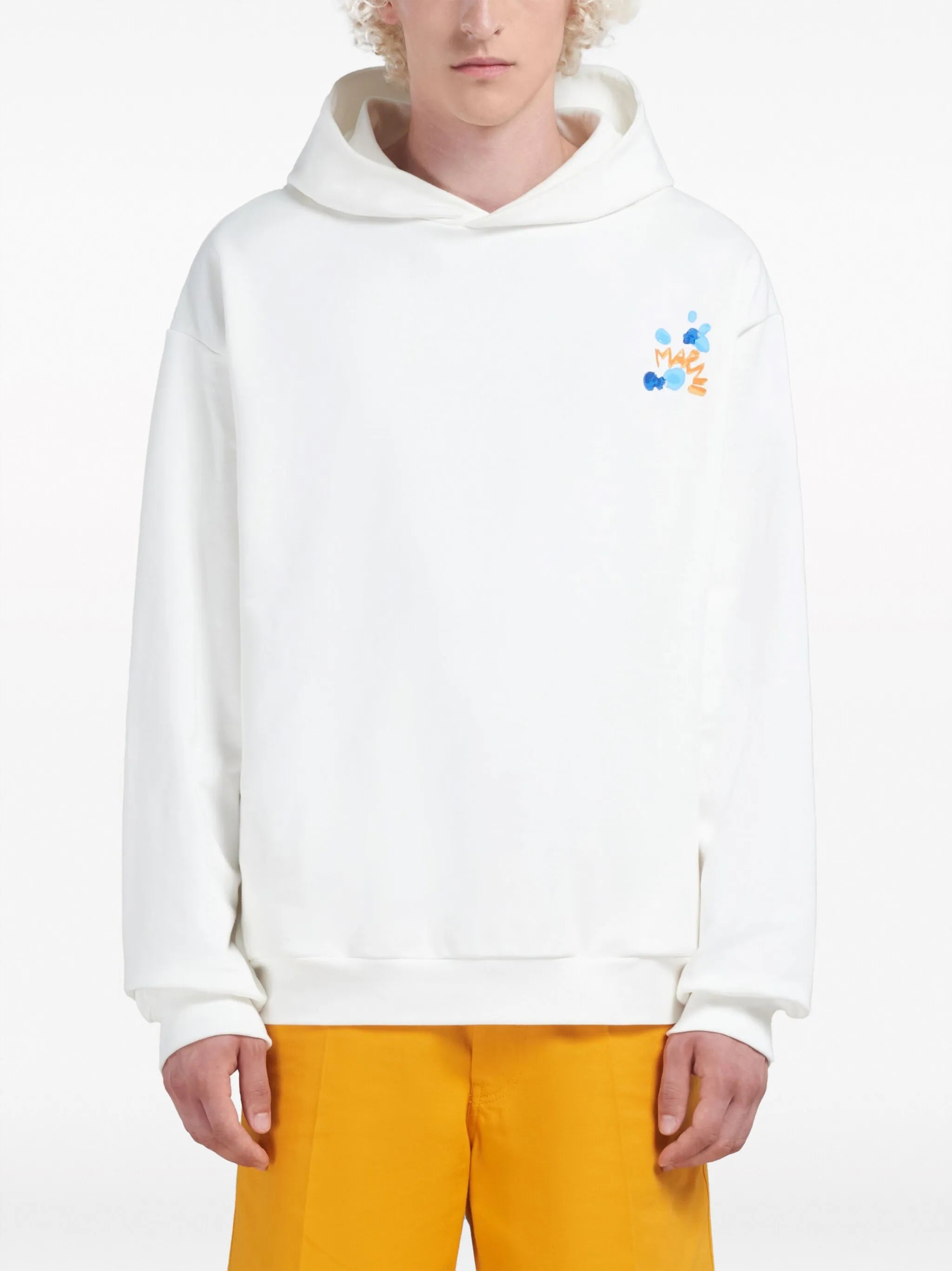 logo-print cotton hoodie