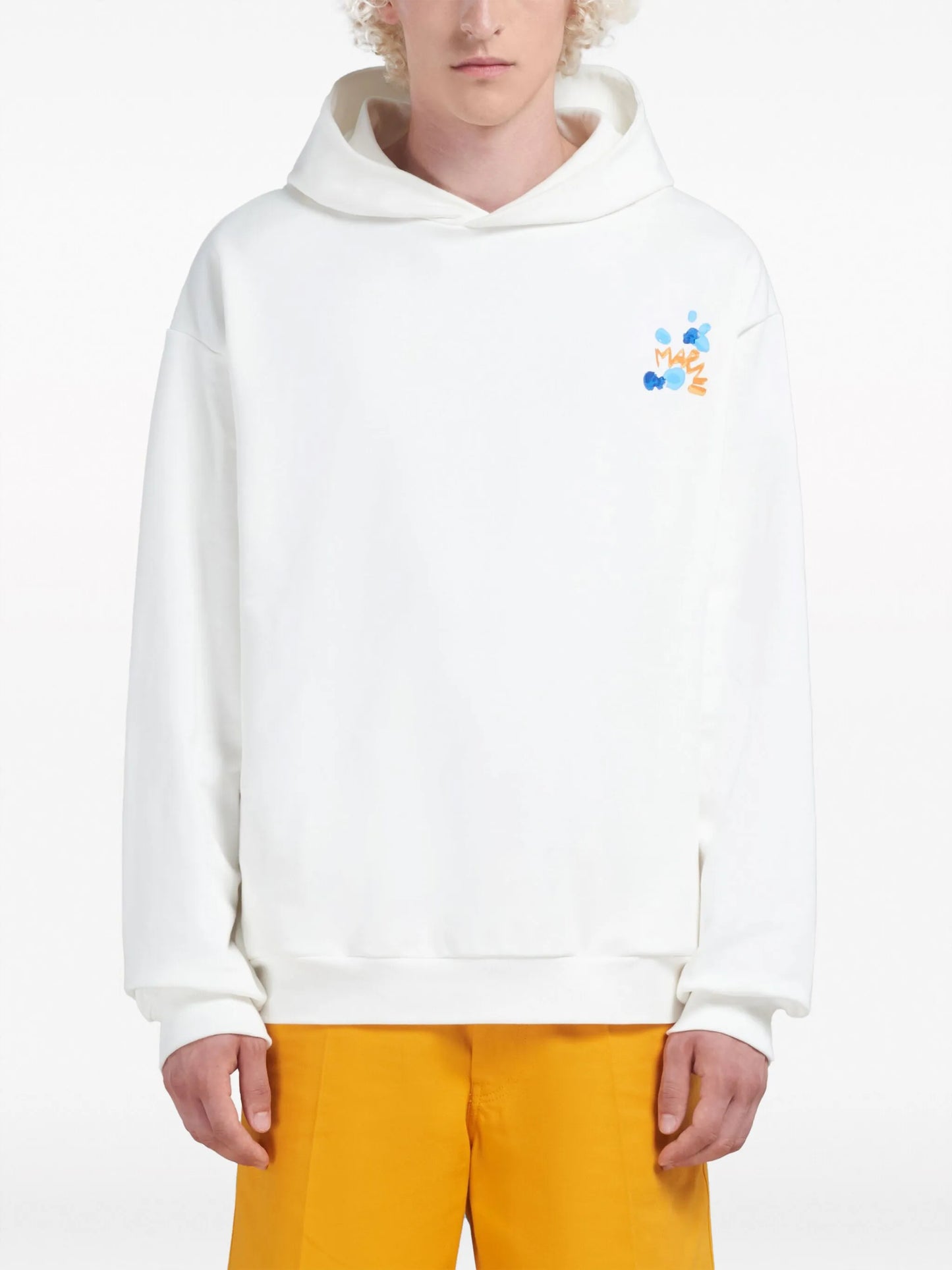 logo-print cotton hoodie