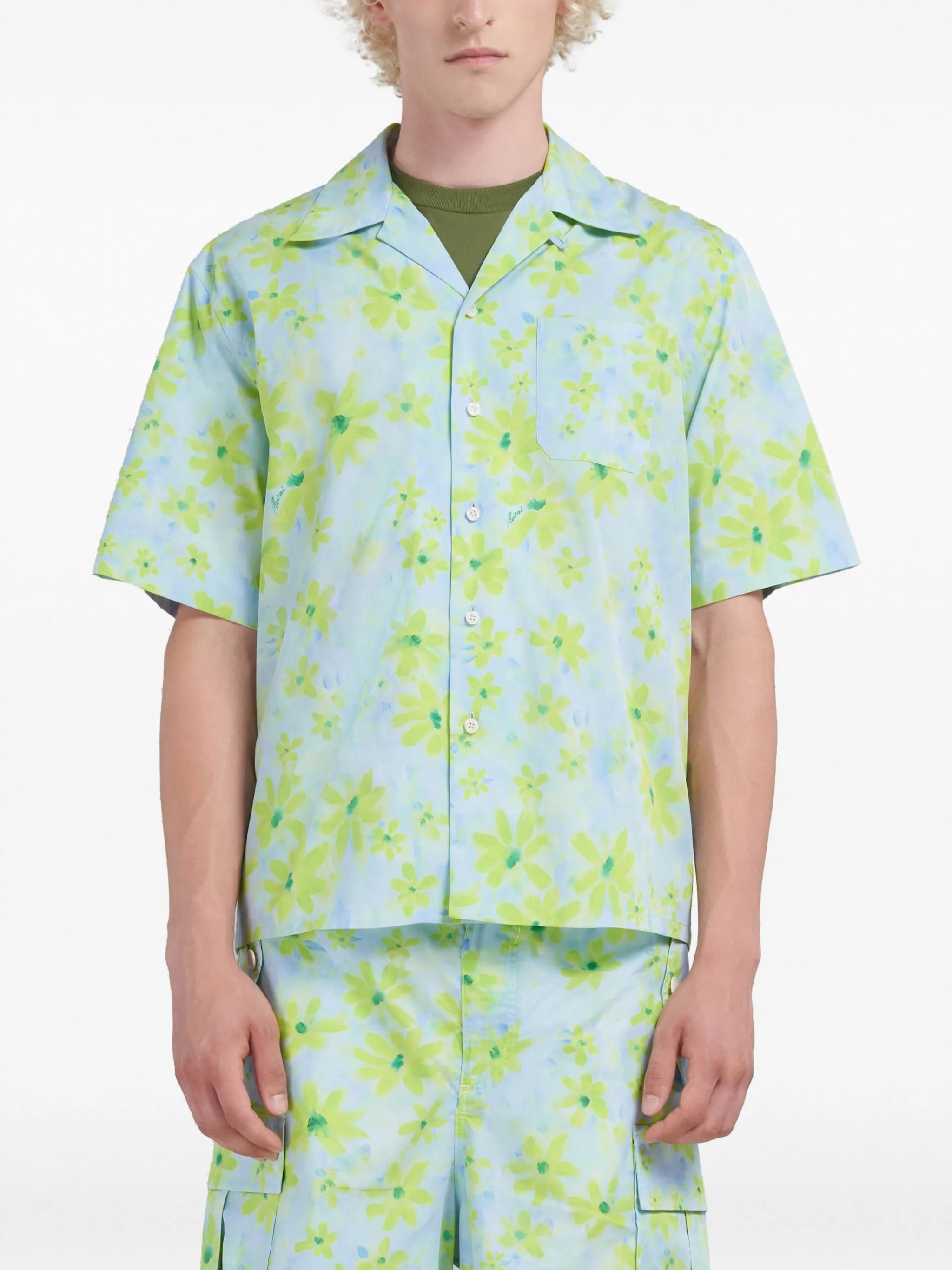floral-print cotton shirt