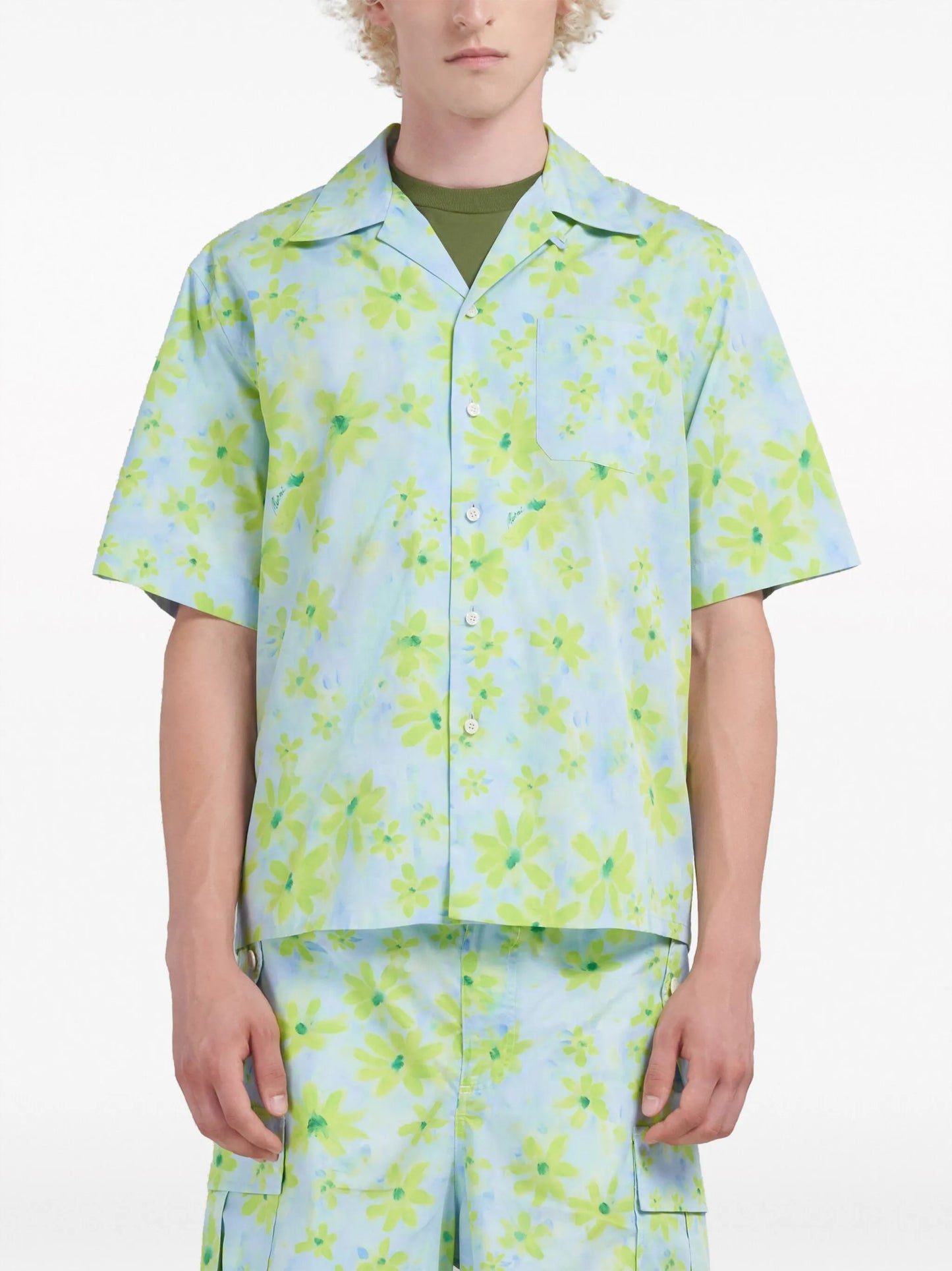 floral-print cotton shirt