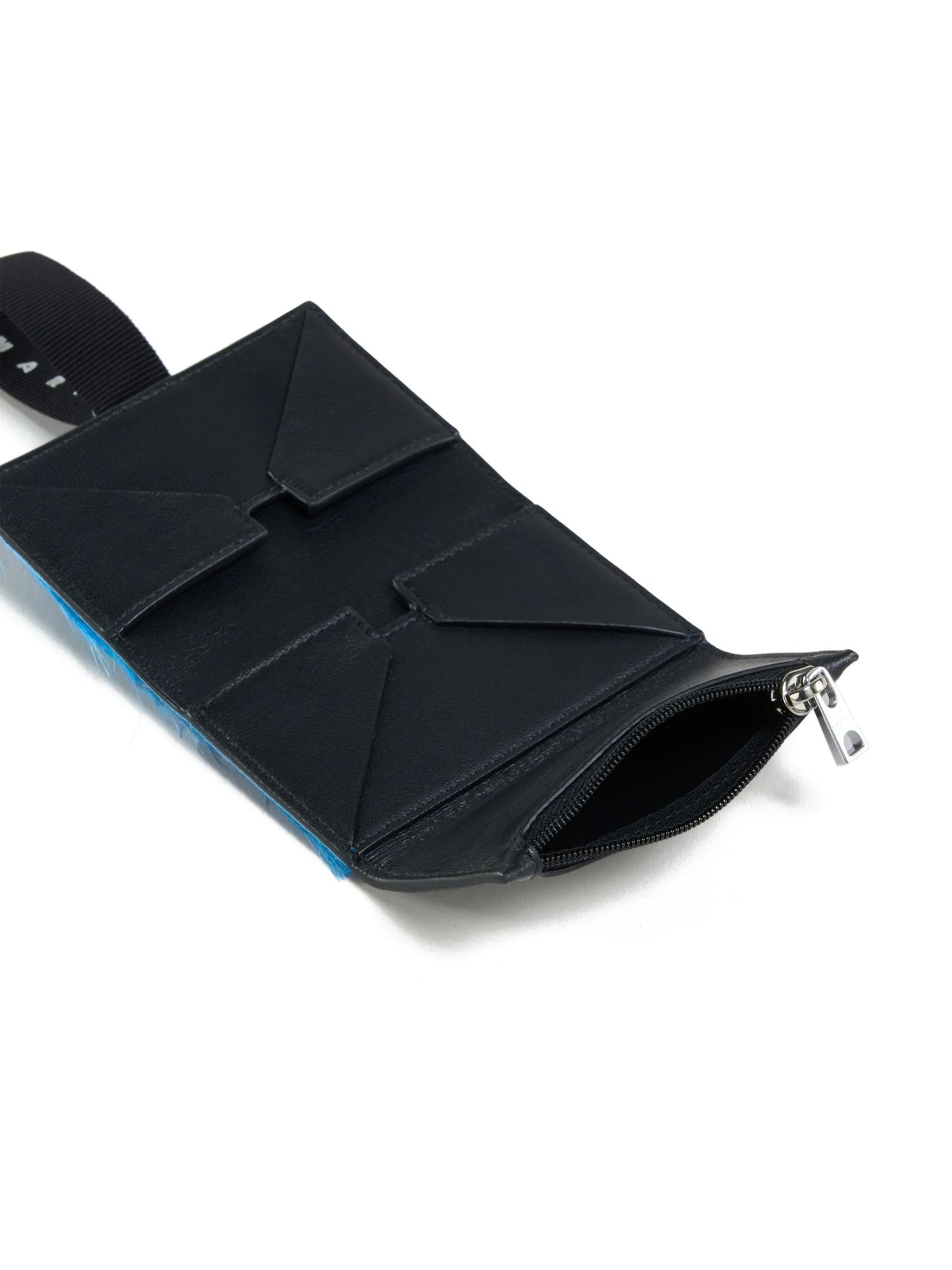 logo-strap brushed-effect wallet