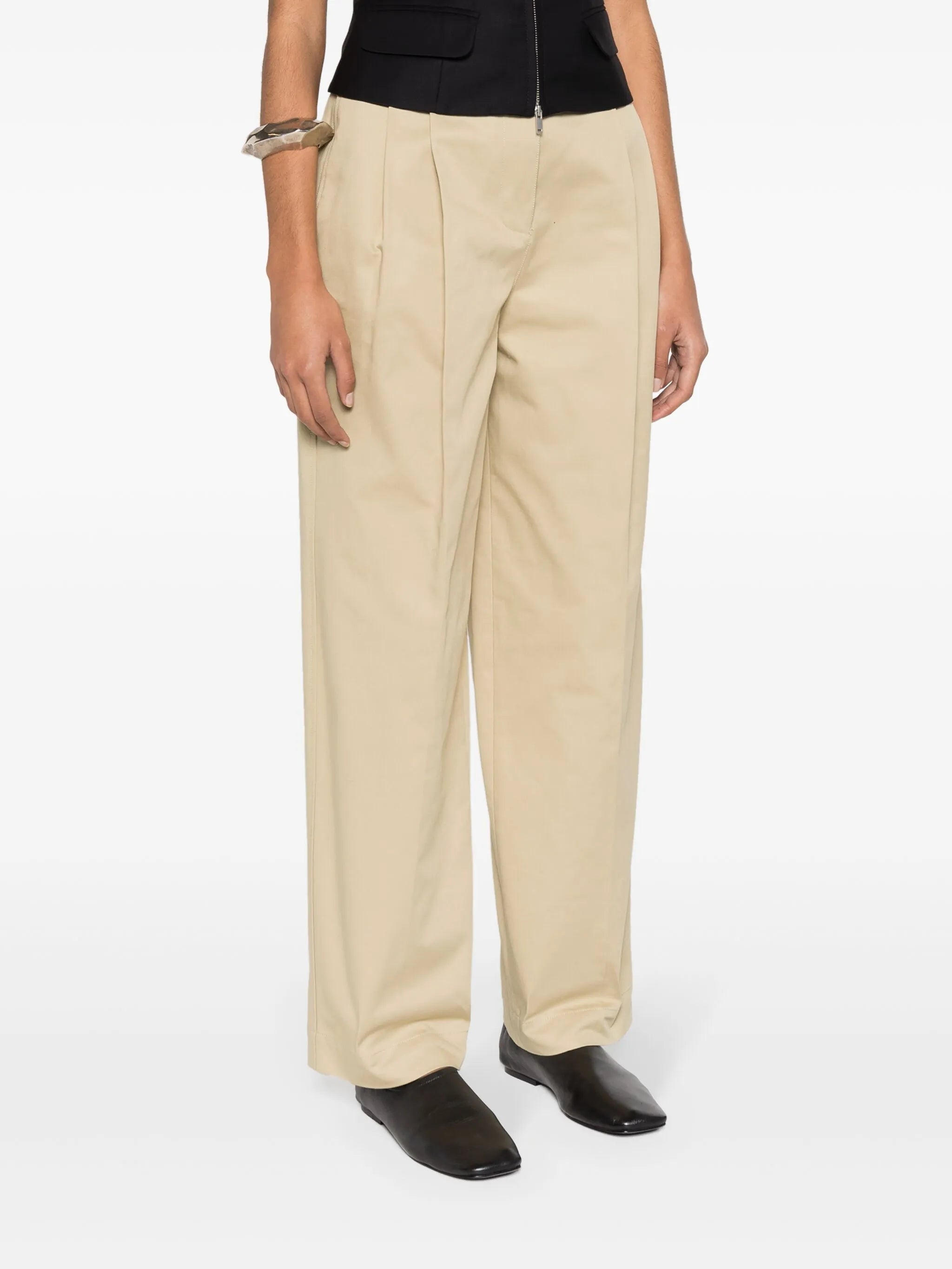 pleated cotton trousers