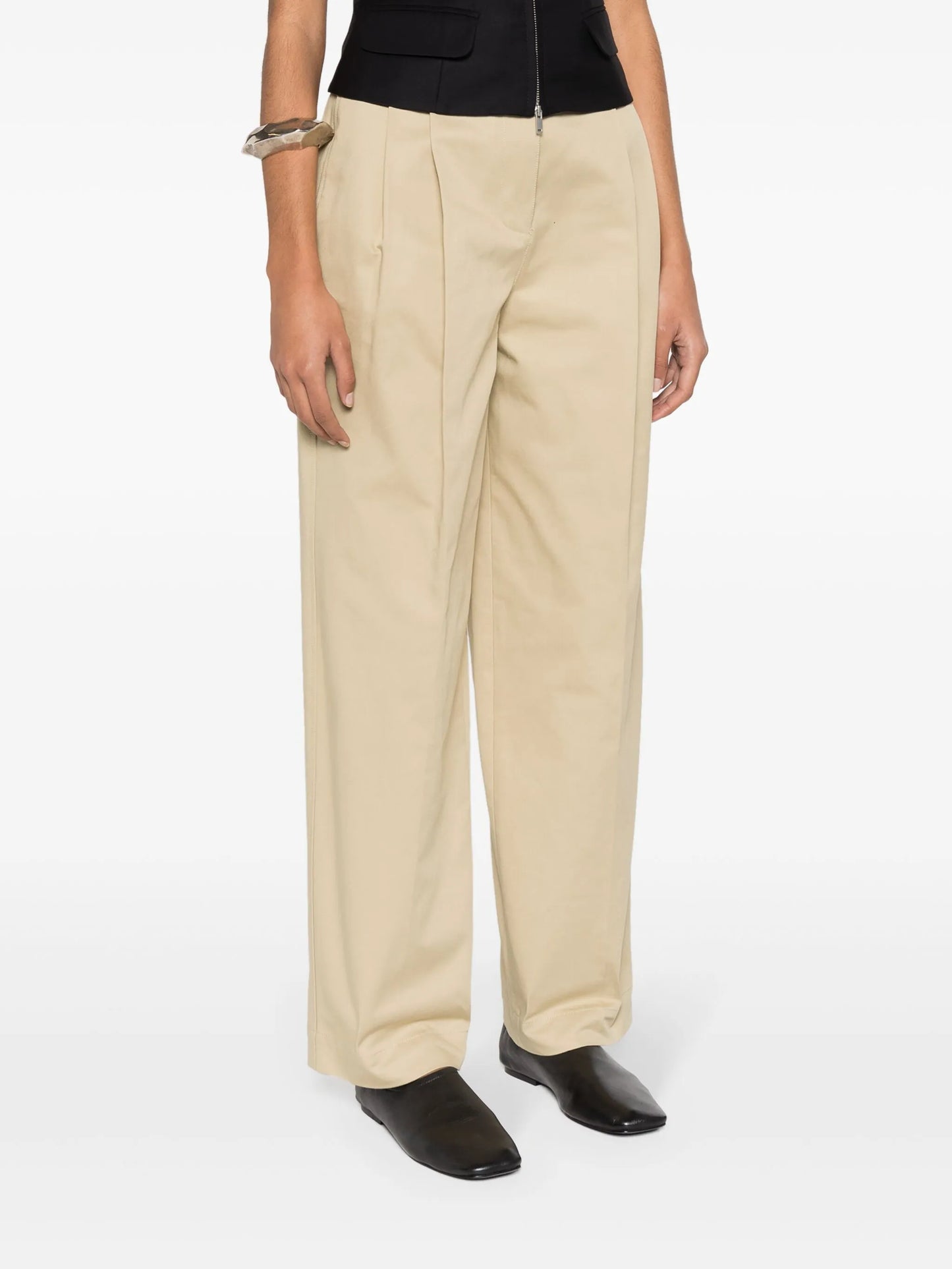 pleated cotton trousers