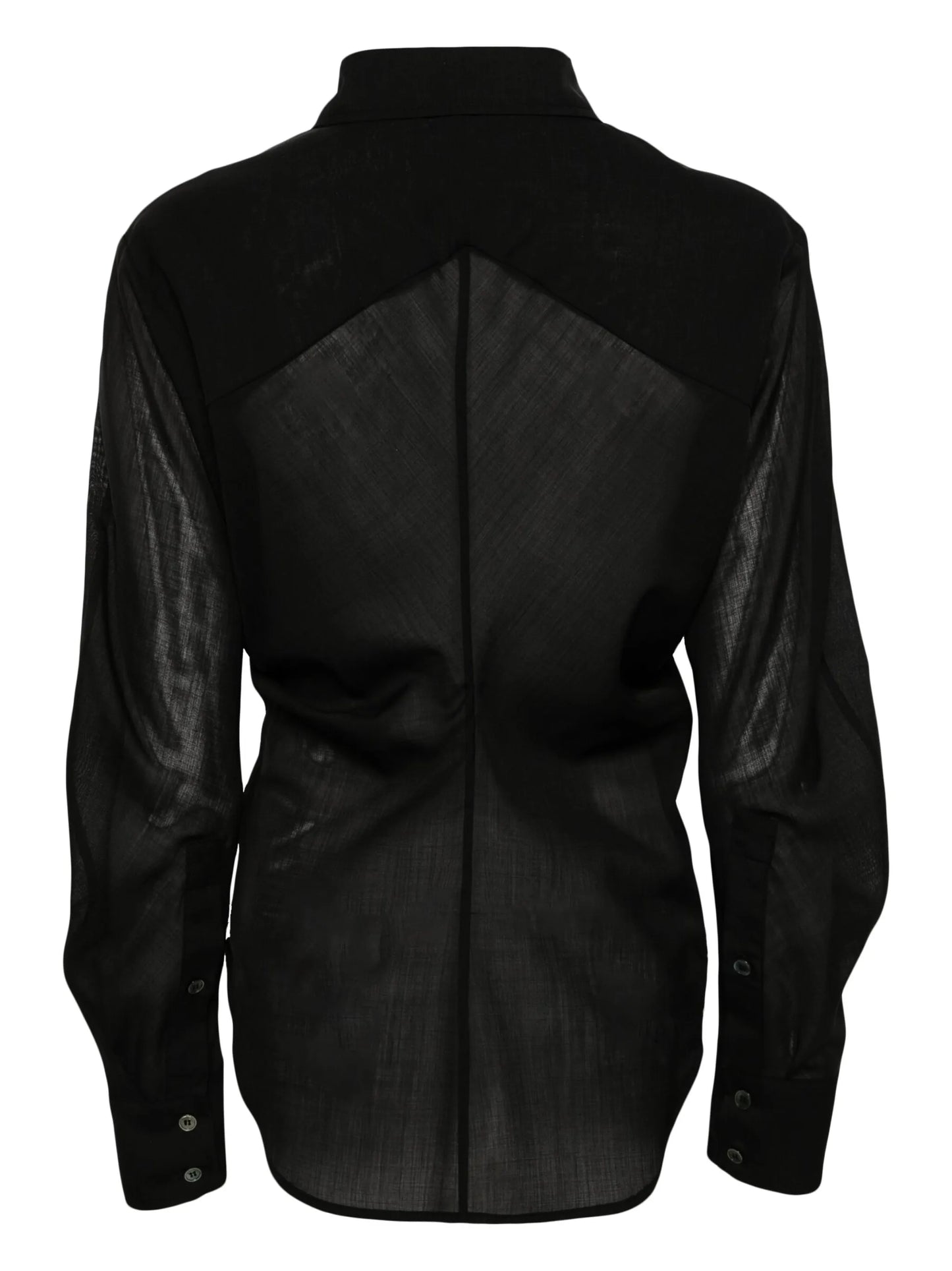 semi-sheer wool blend shirt