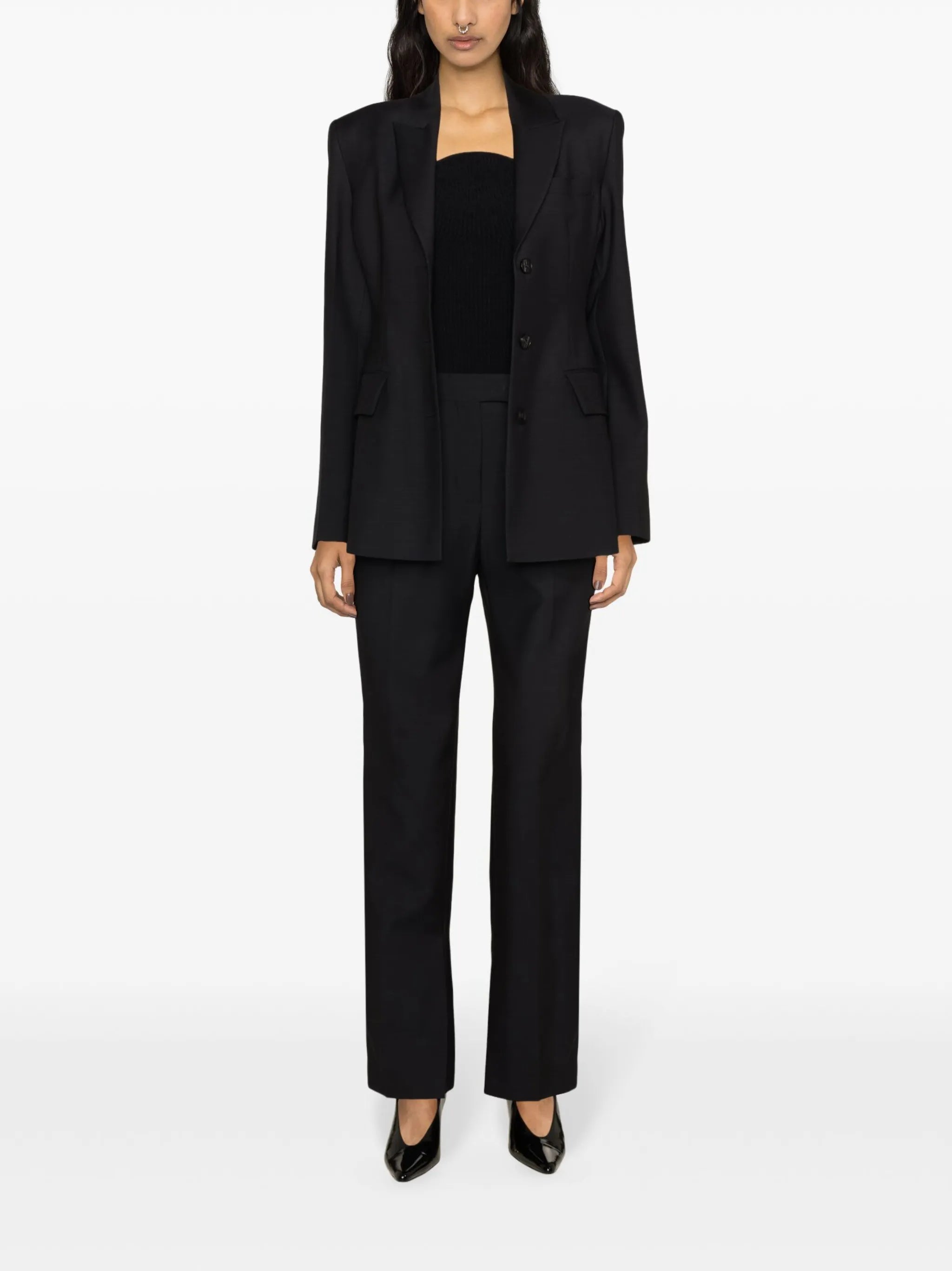 ankle-slit tailored trousers
