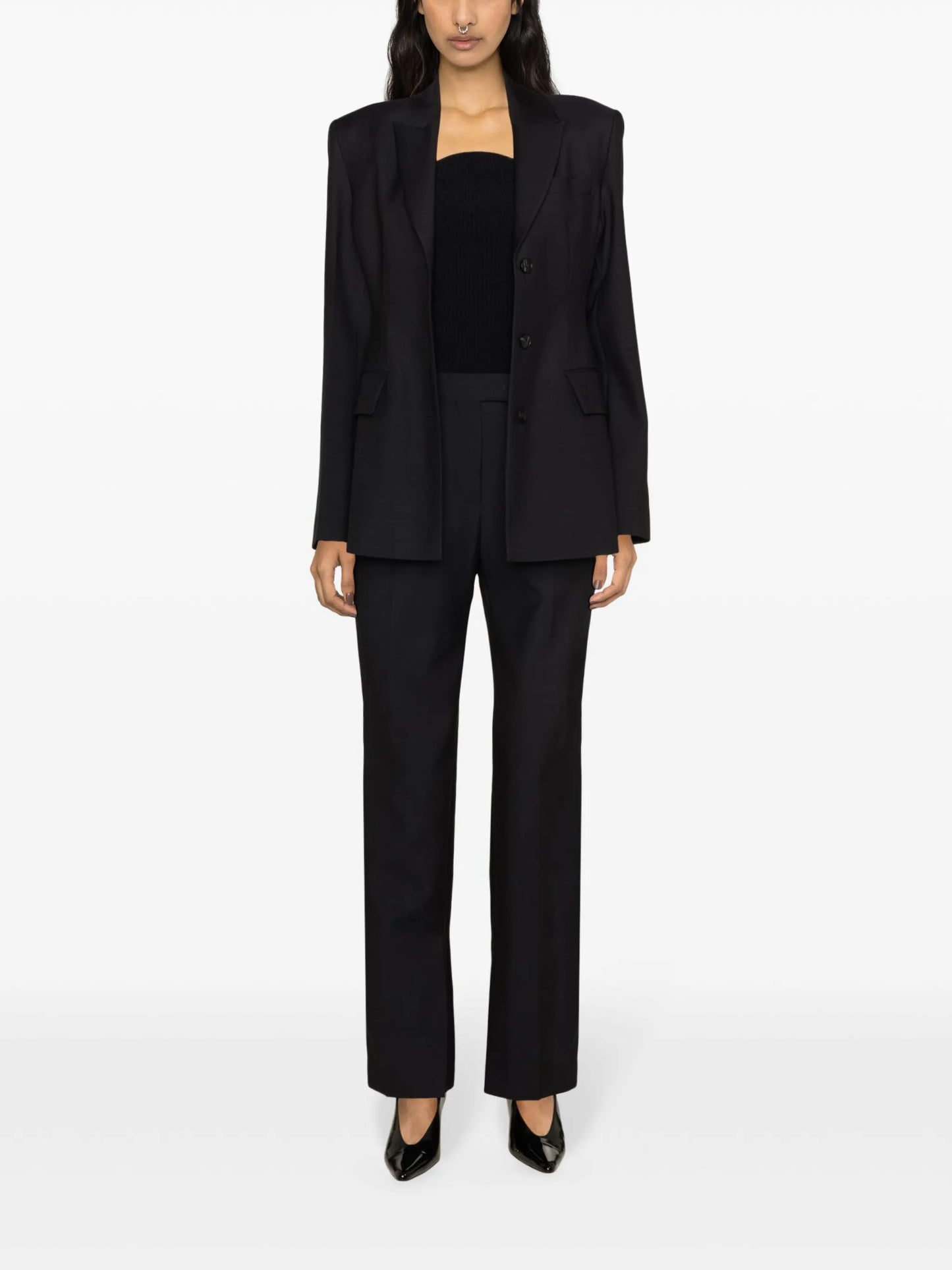 ankle-slit tailored trousers