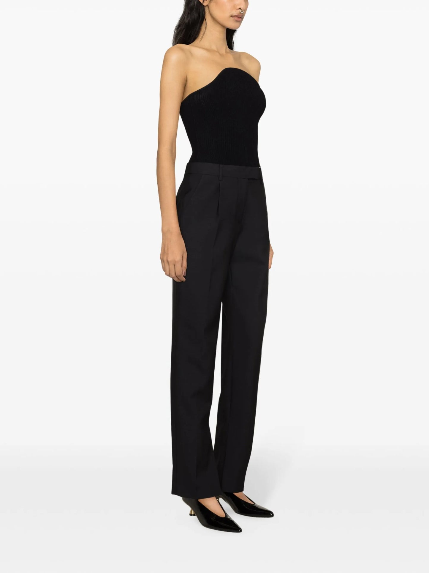 ankle-slit tailored trousers