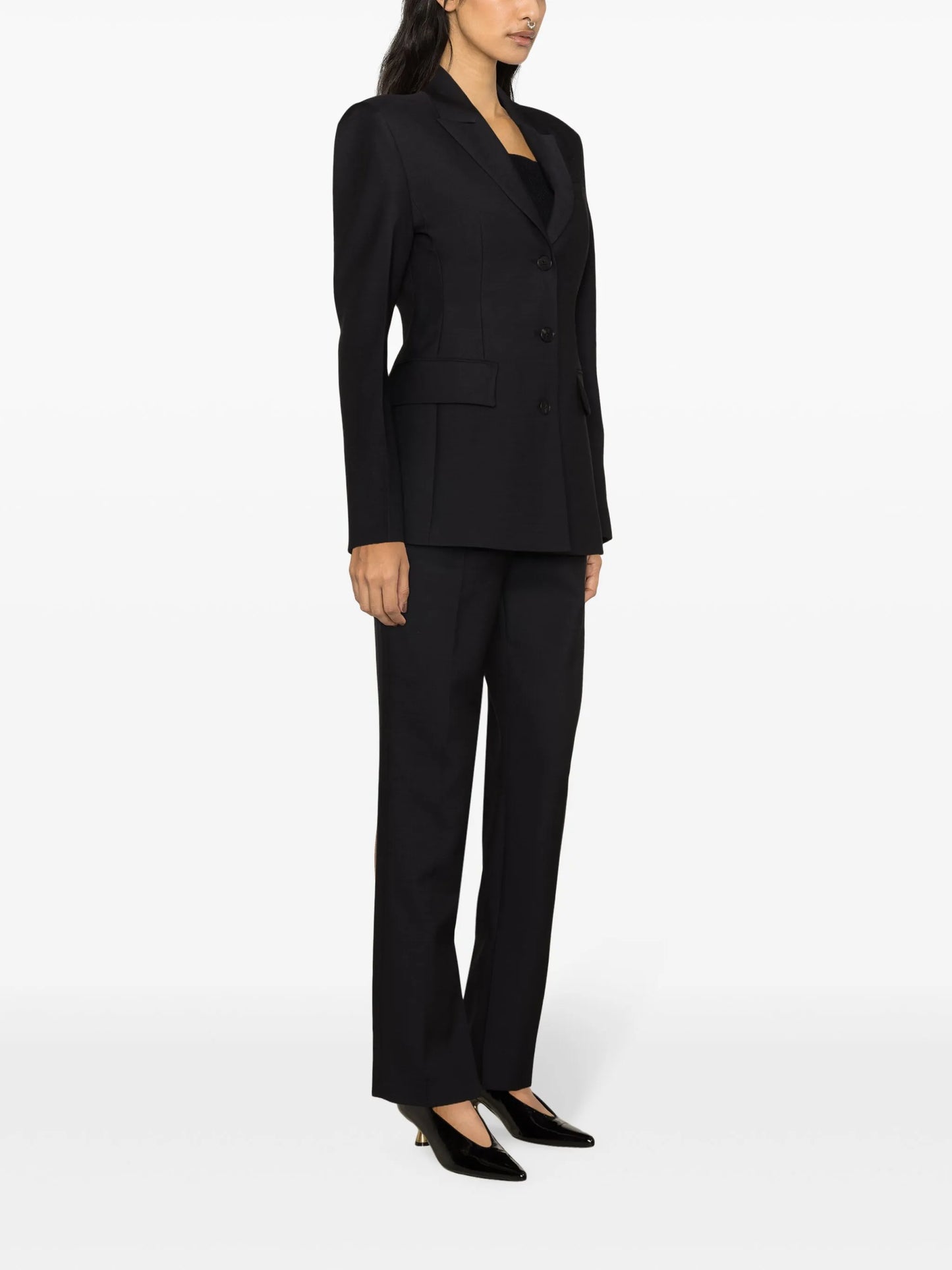 single-breasted wool-blend blazer