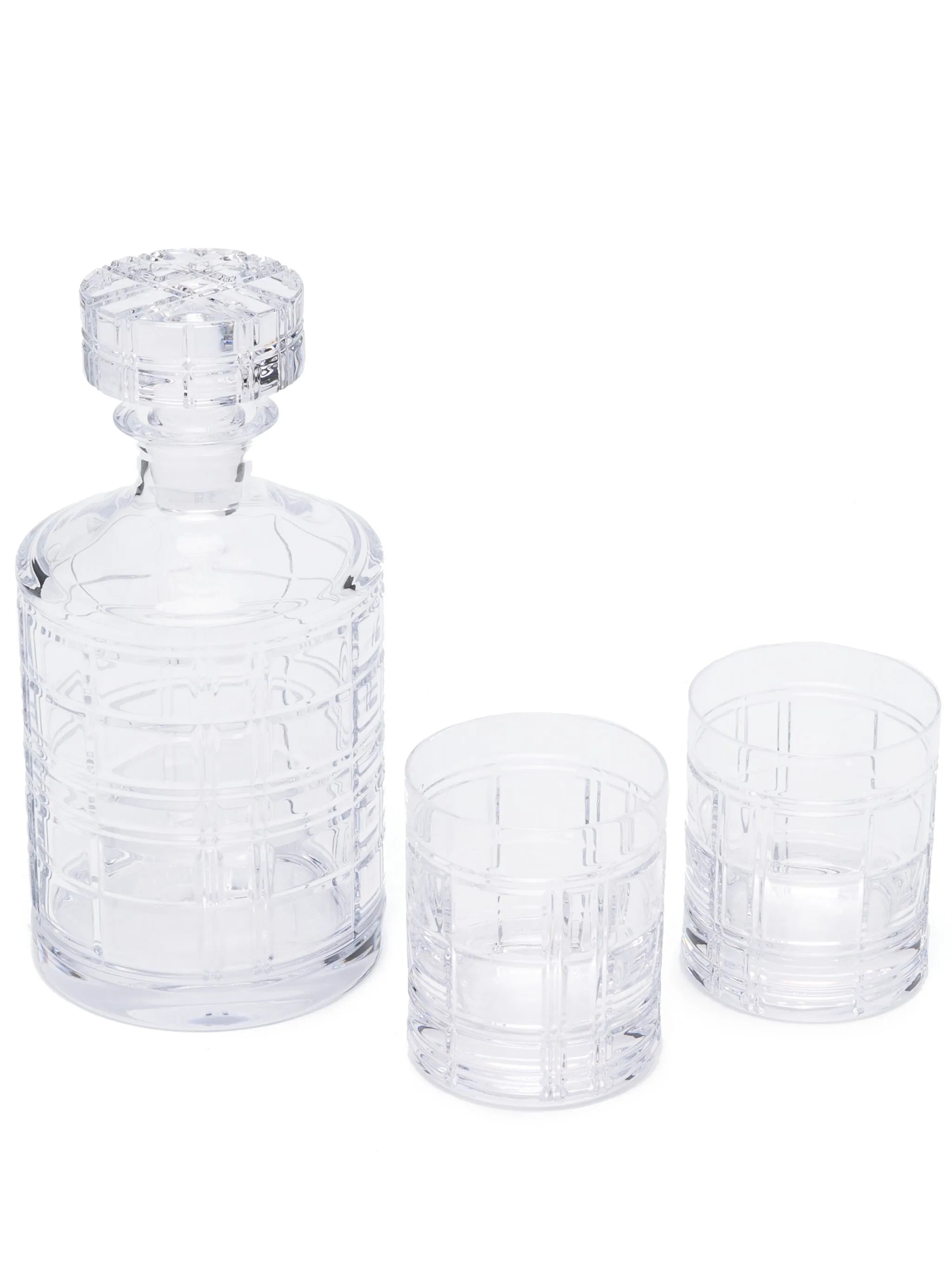 Hudson Plaid glass gift set