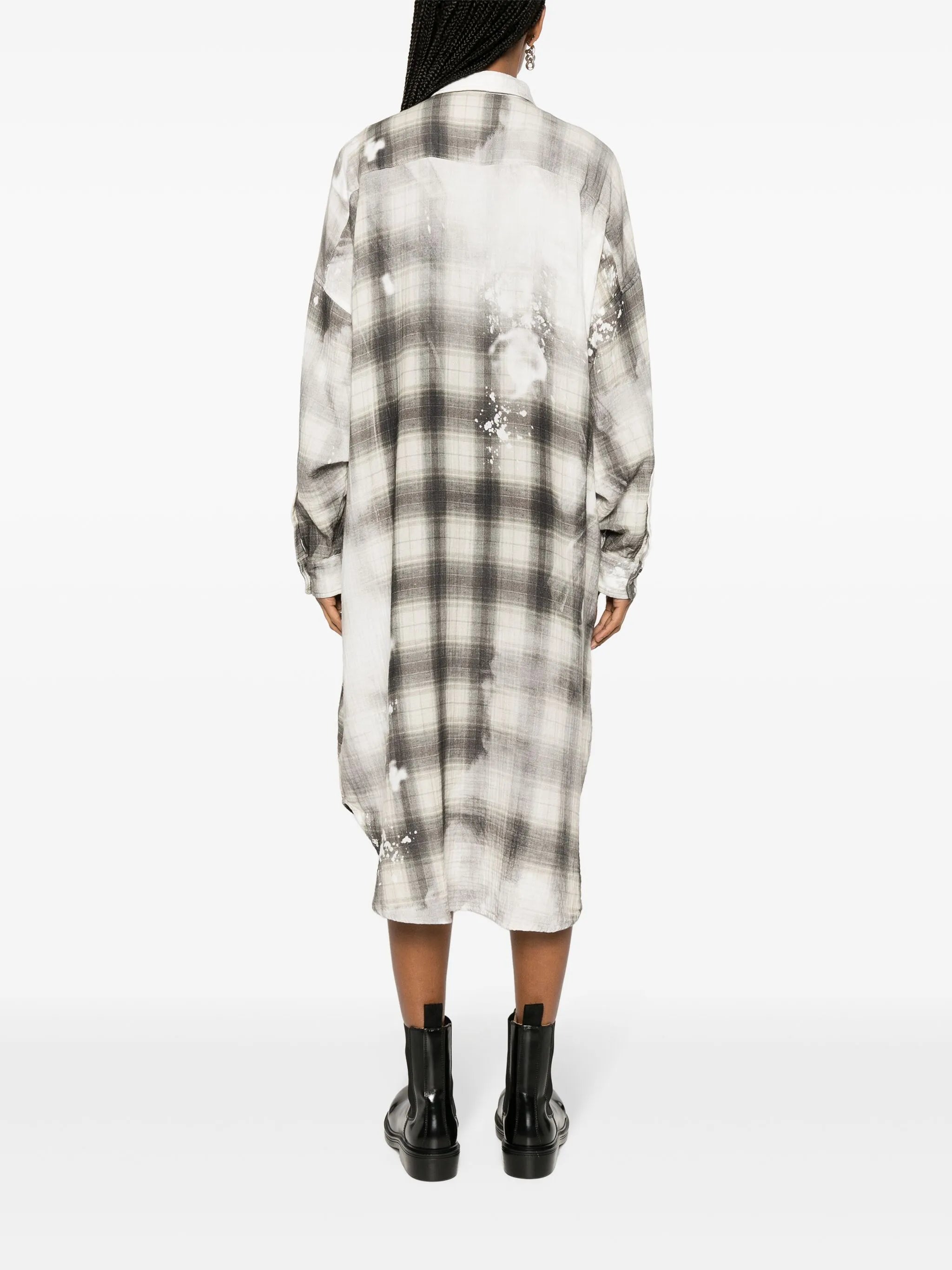 Jumbo bleached-effect shirtdress