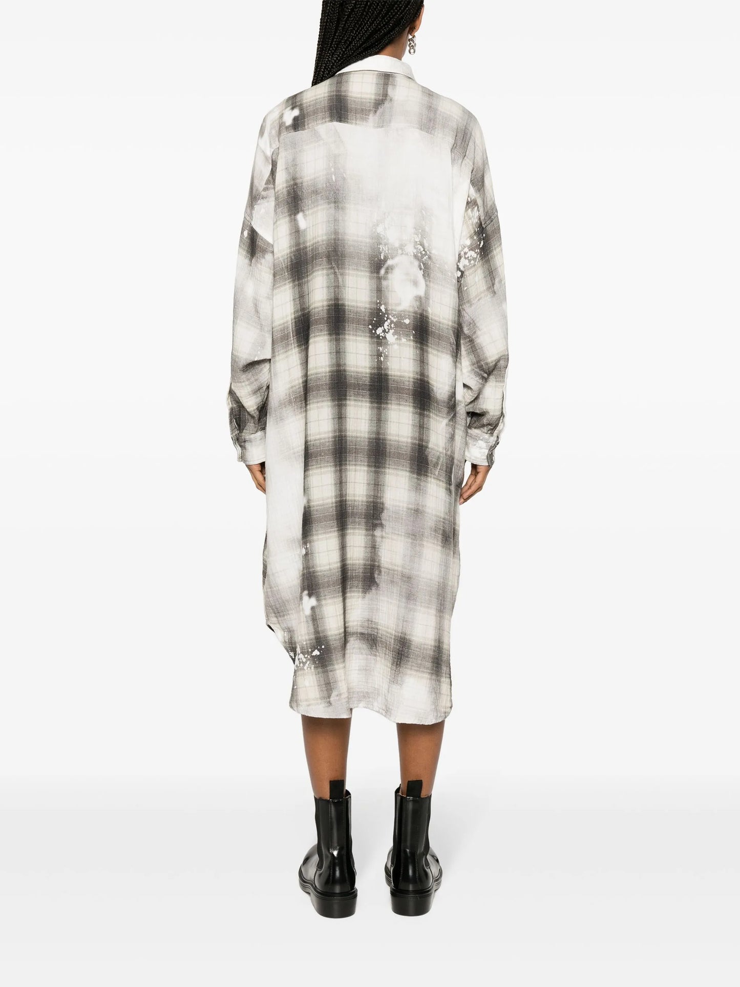 Jumbo bleached-effect shirtdress