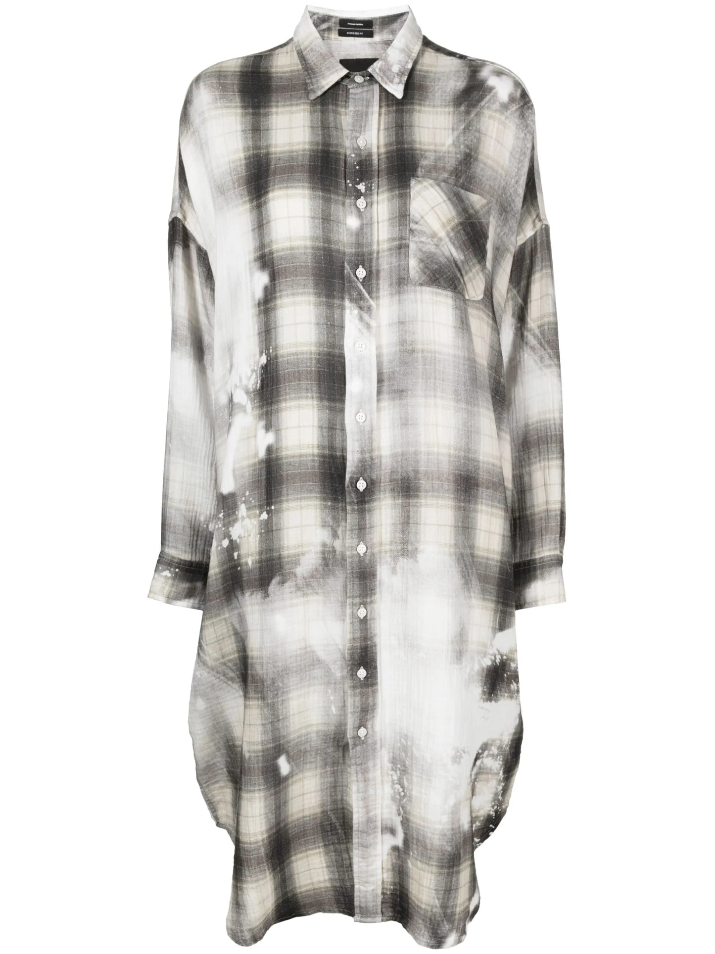 Jumbo bleached-effect shirtdress