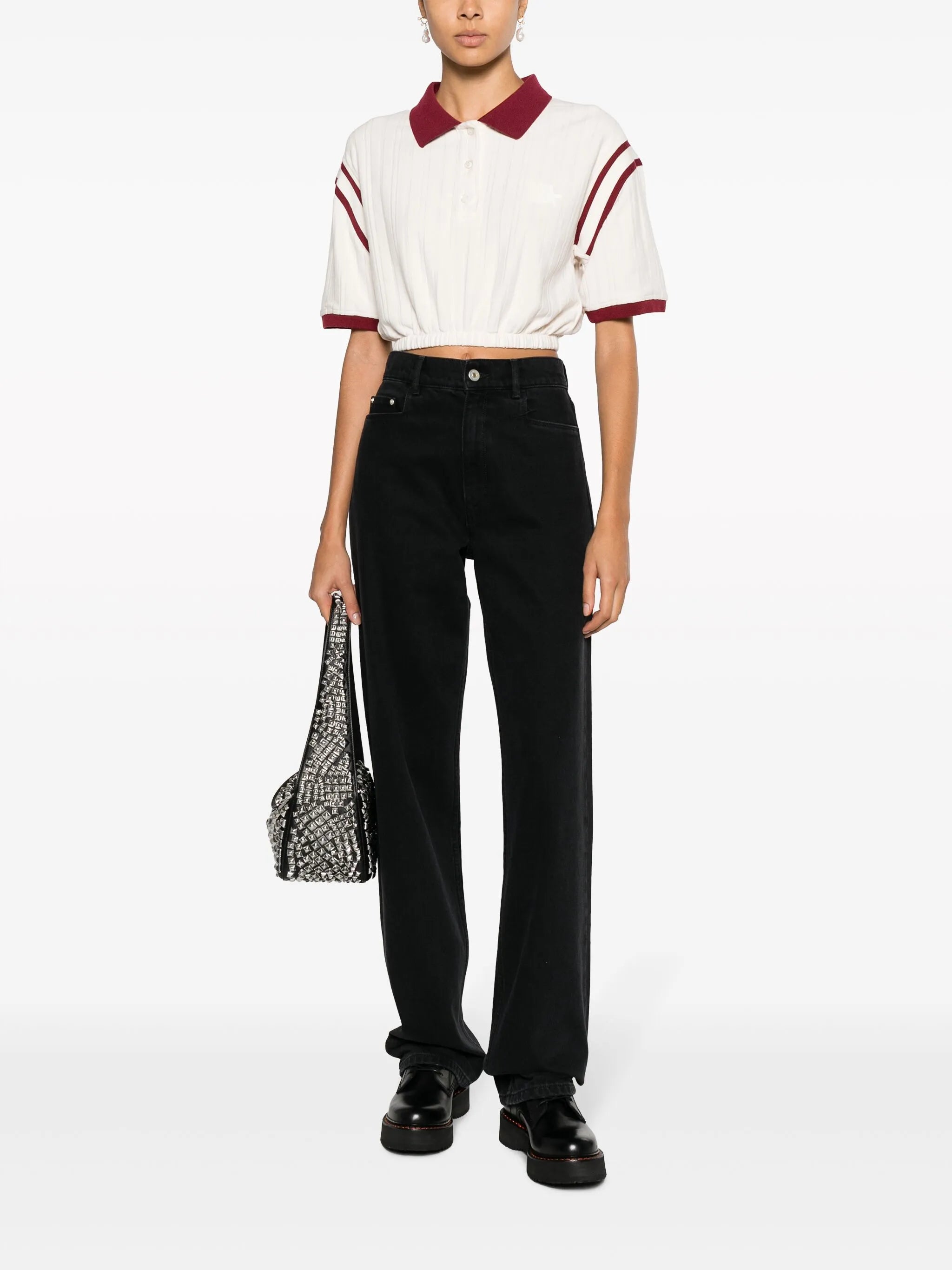 x Sunmi slogan-patch crop top