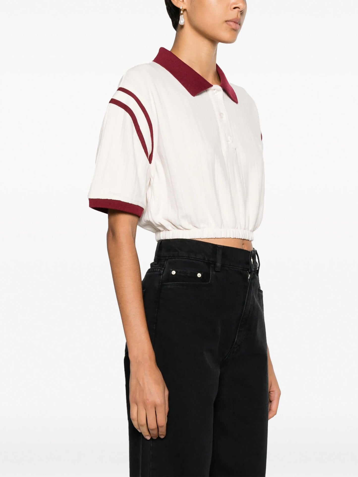 x Sunmi slogan-patch crop top