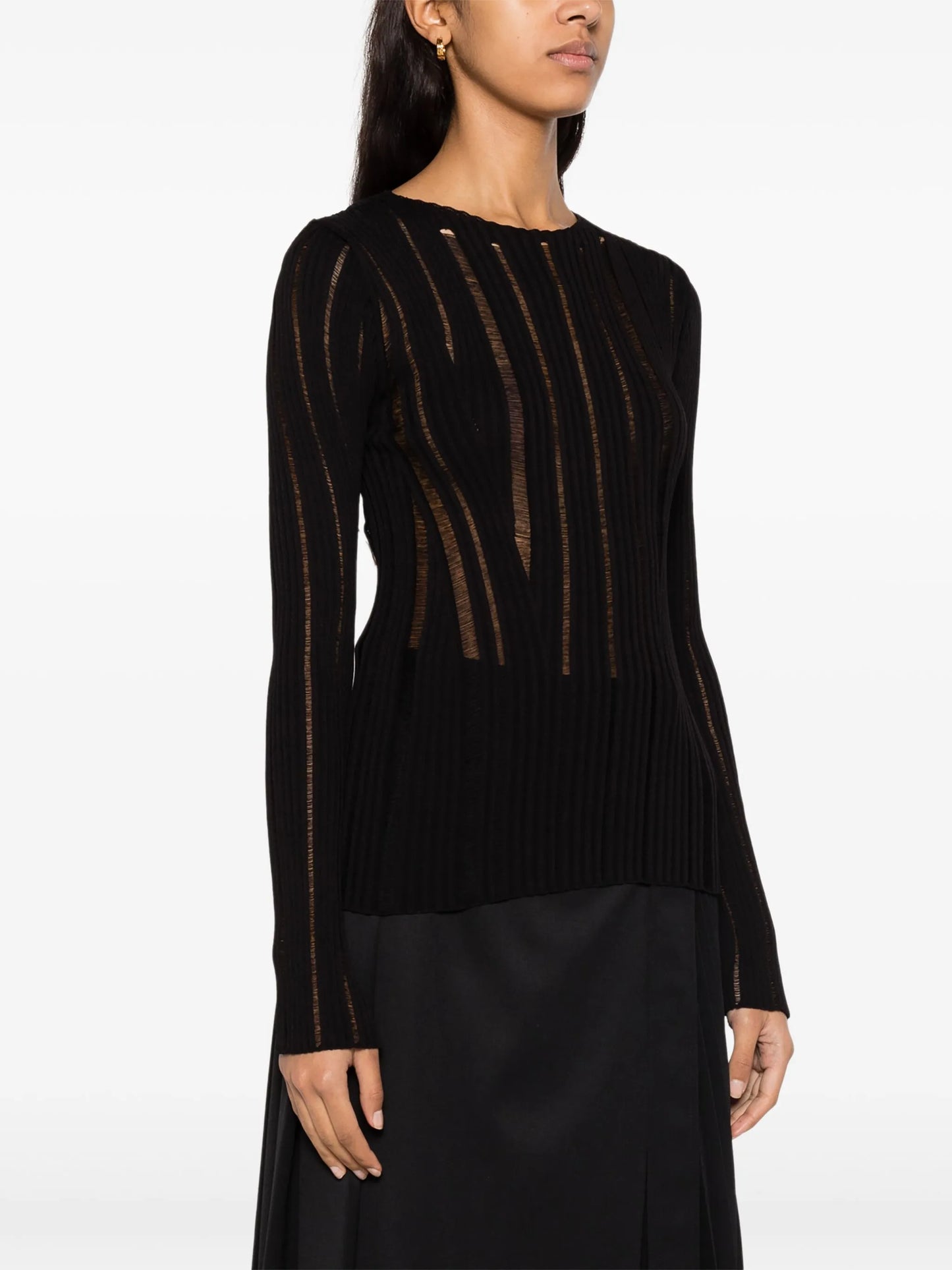 Destroyed ribbed blouse