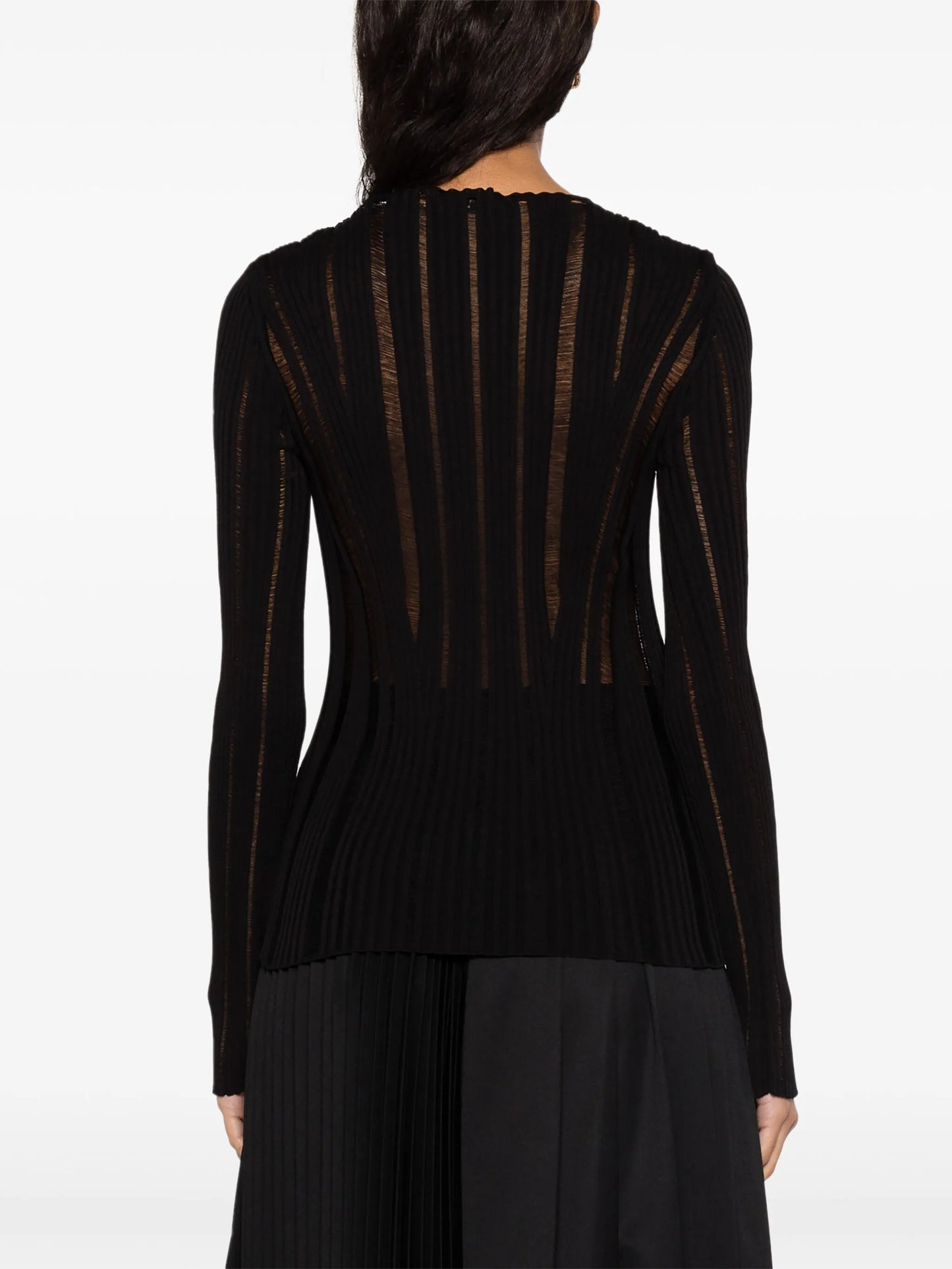 Destroyed ribbed blouse