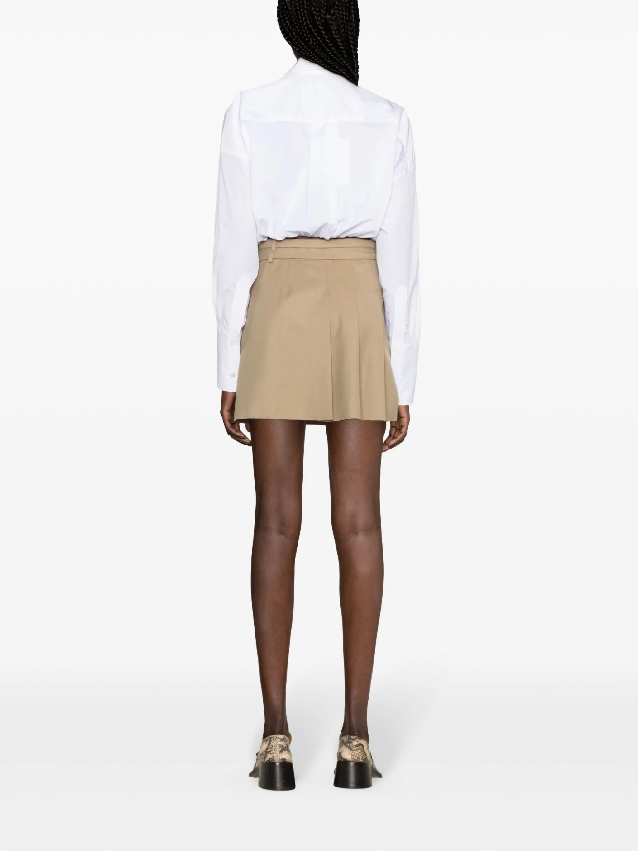Unbalance pleated miniskirt