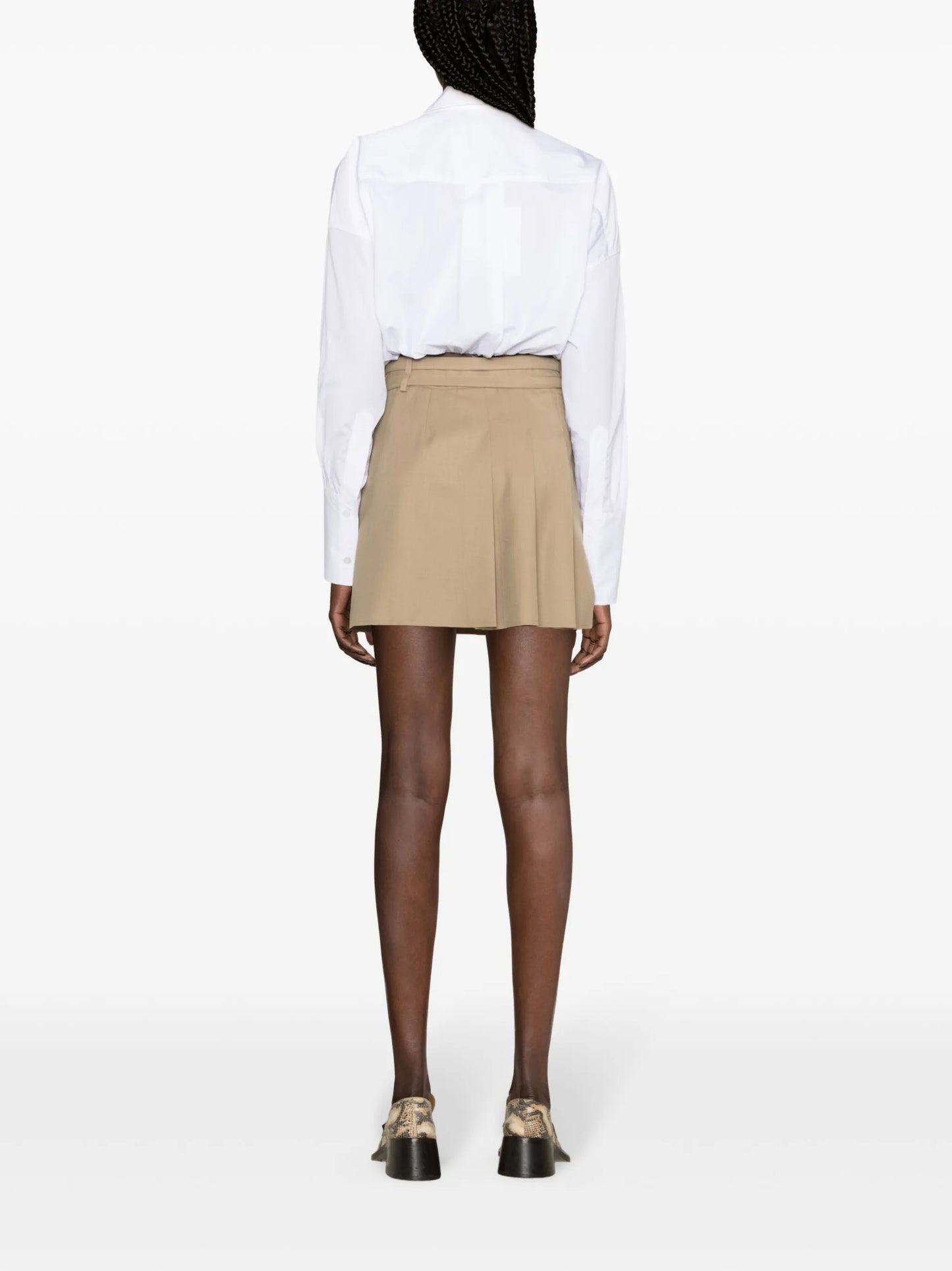Unbalance pleated miniskirt