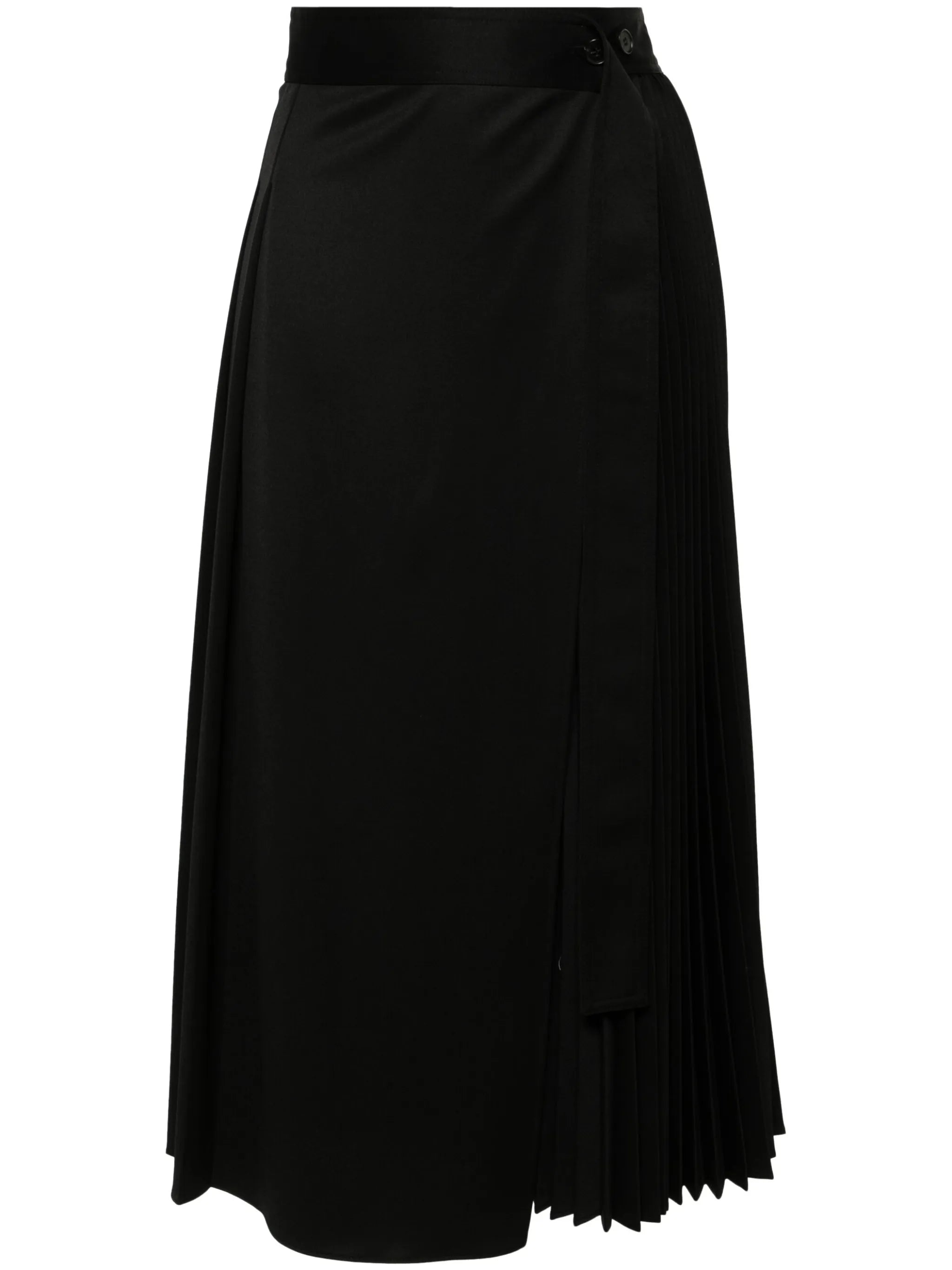 pleated wrap skirt