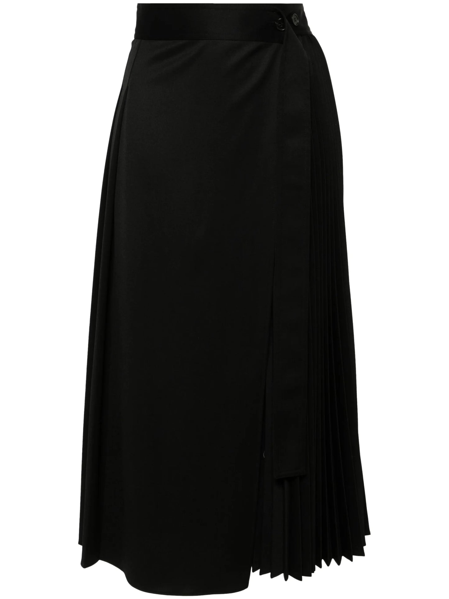 pleated wrap skirt