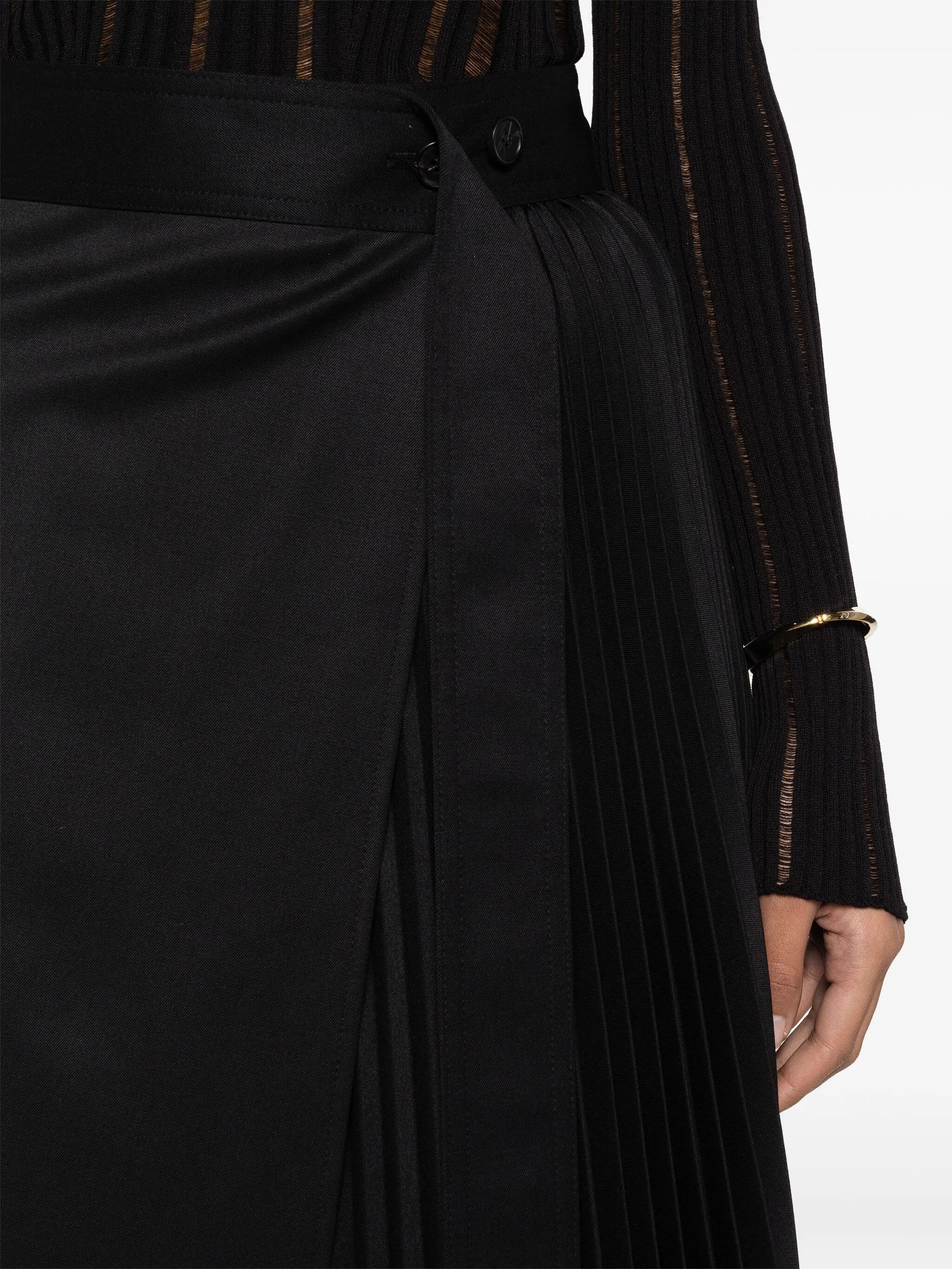 pleated wrap skirt