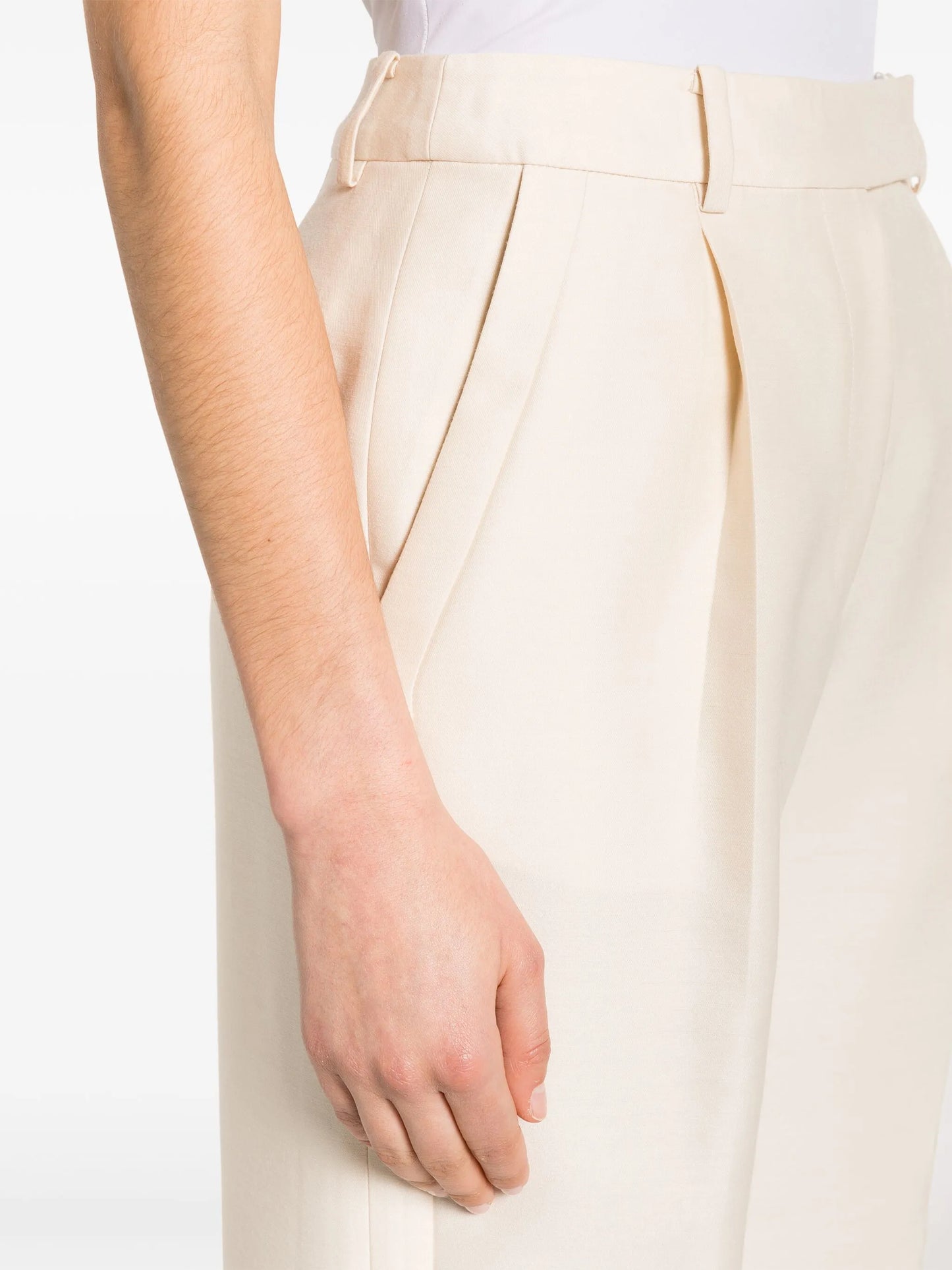 wide-leg tailored trousers