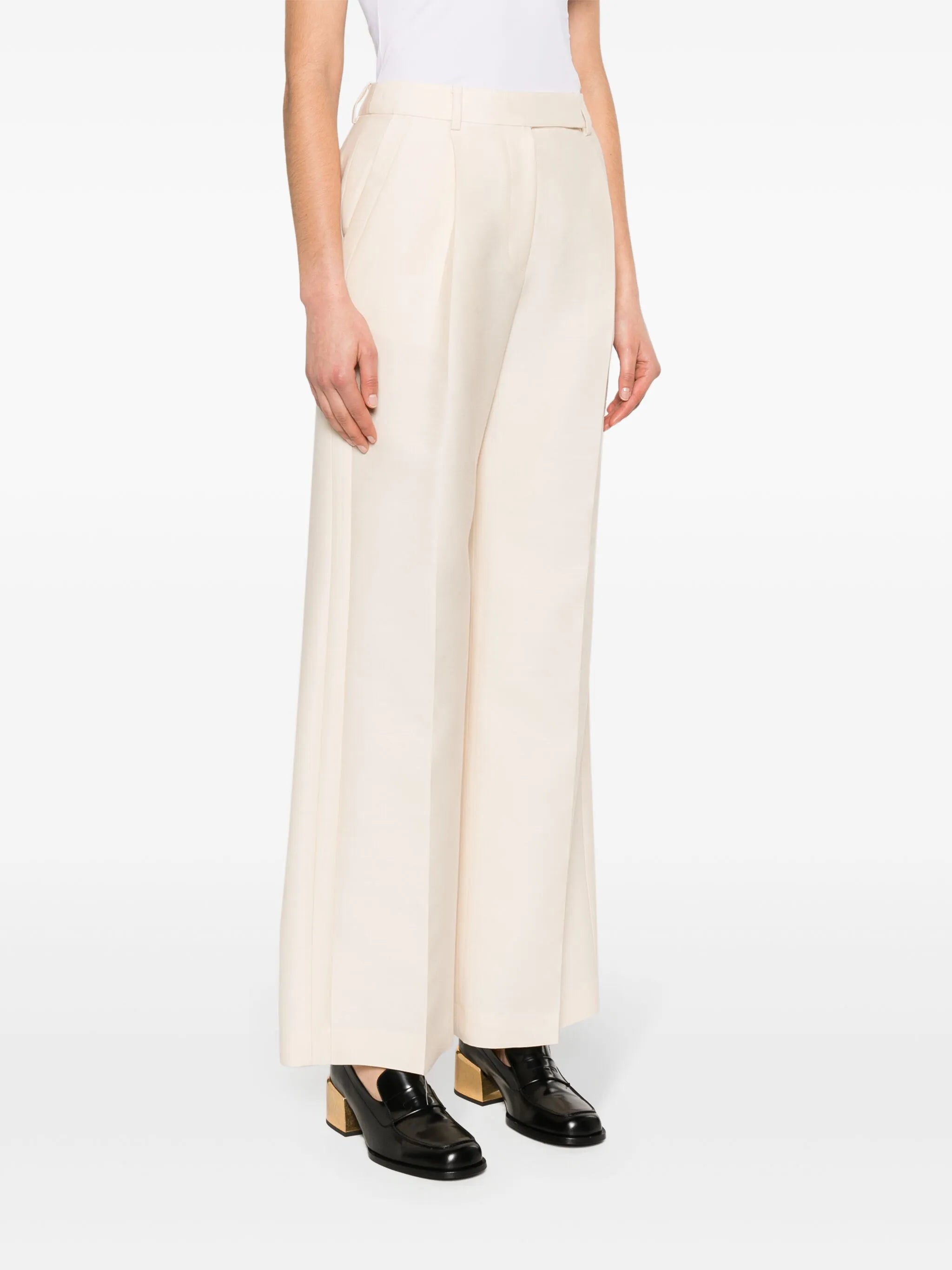 wide-leg tailored trousers