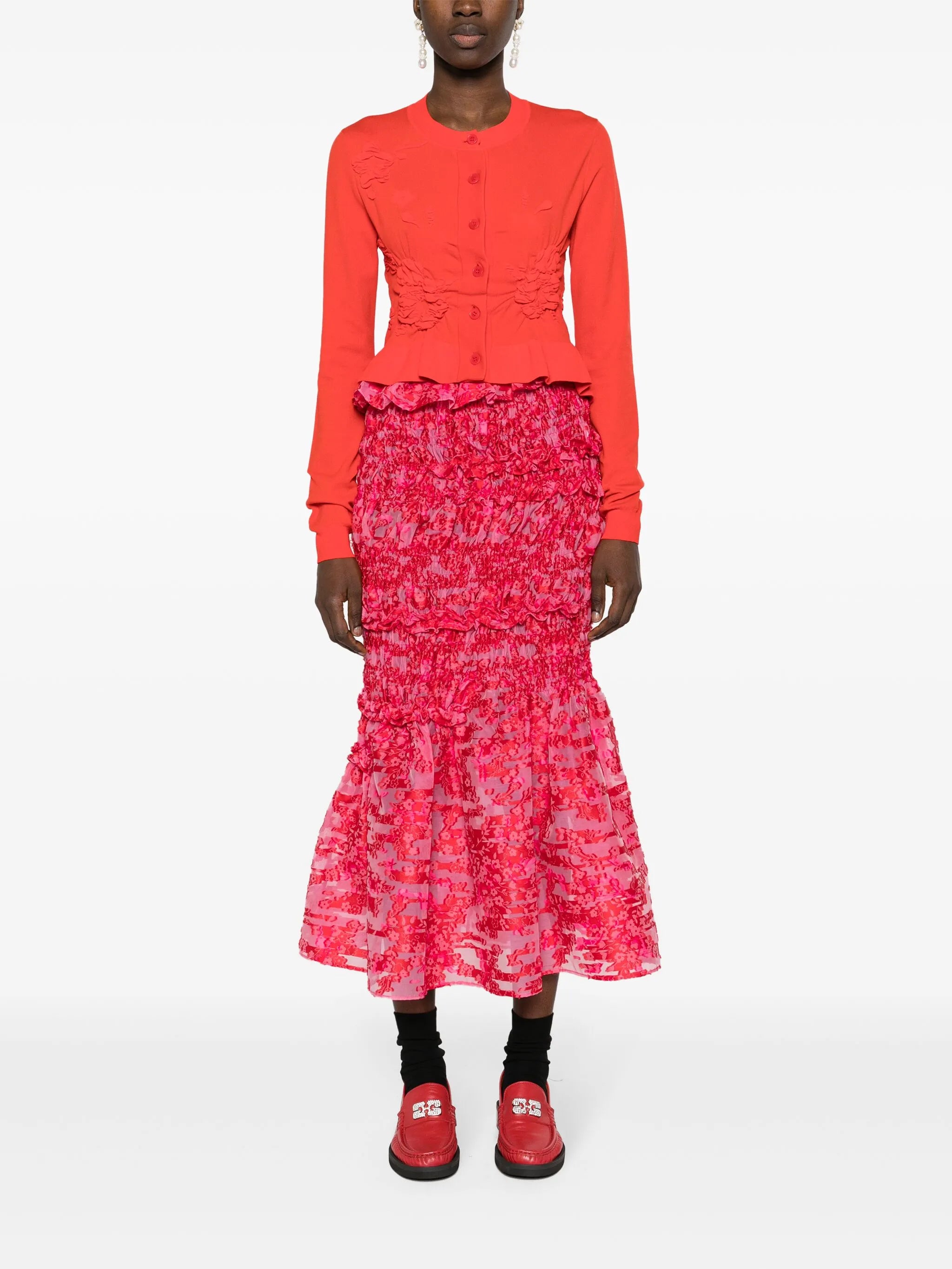 Vianca yarrow fil-coupé midi skirt
