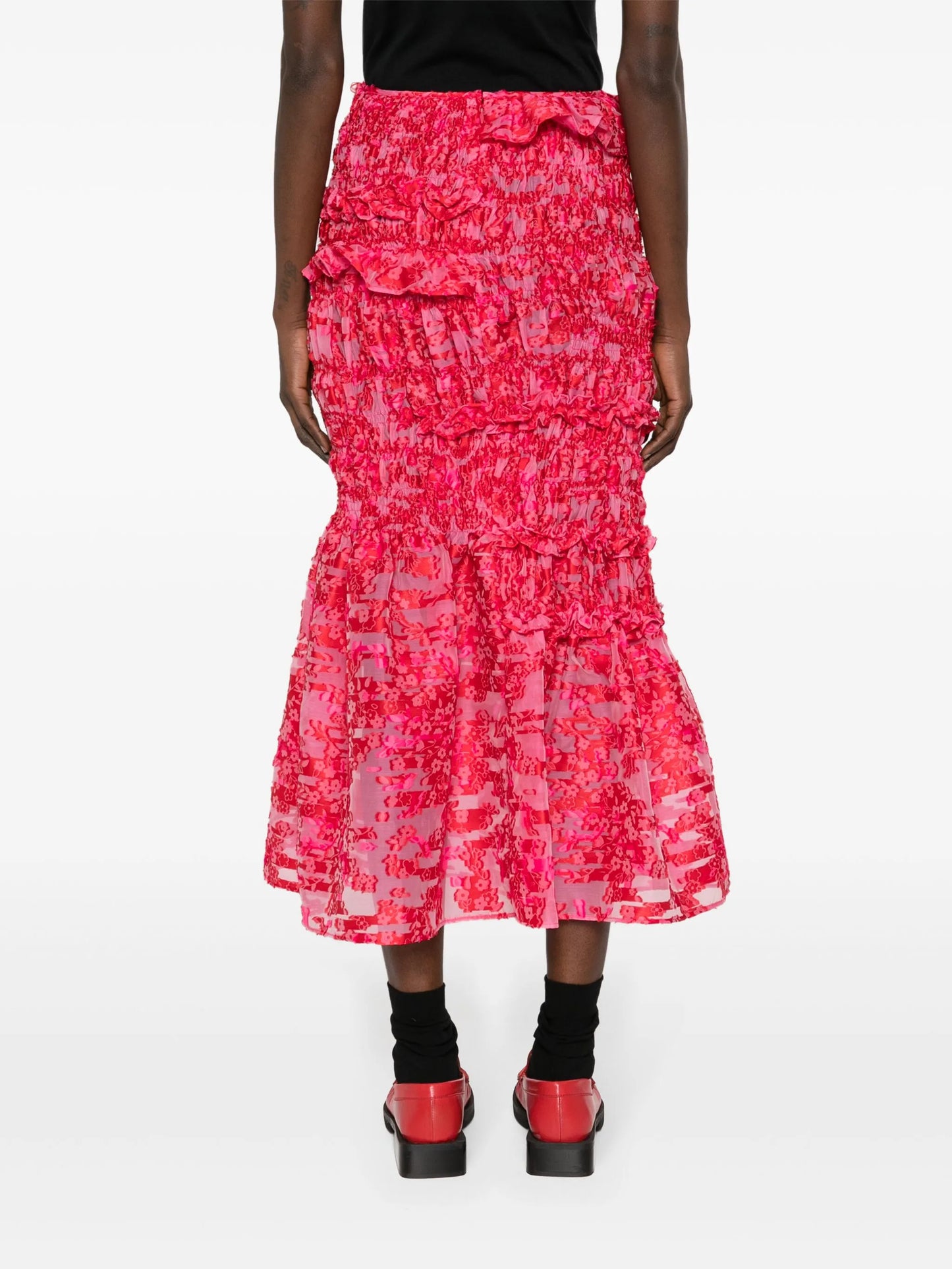 Vianca yarrow fil-coupé midi skirt