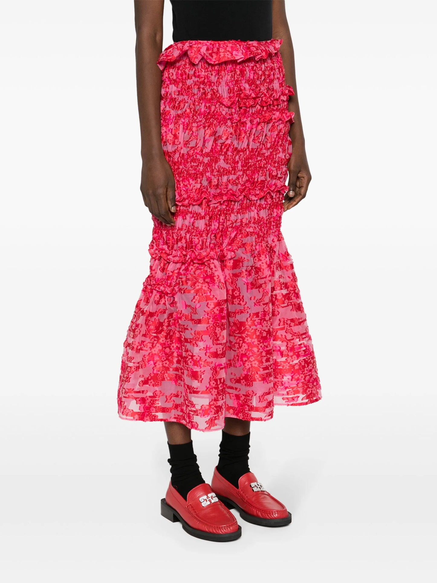 Vianca yarrow fil-coupé midi skirt