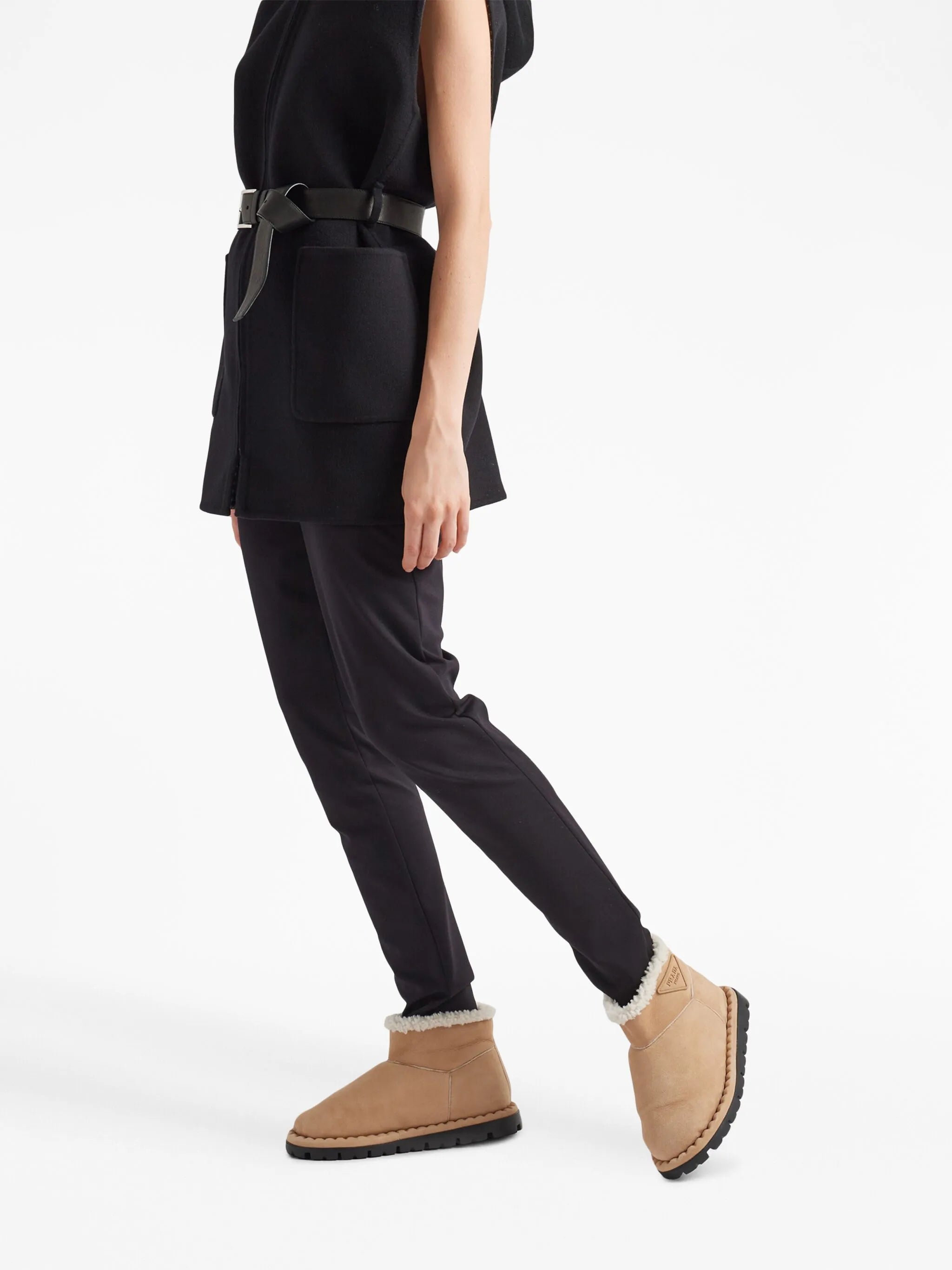 triangle-logo suede boots