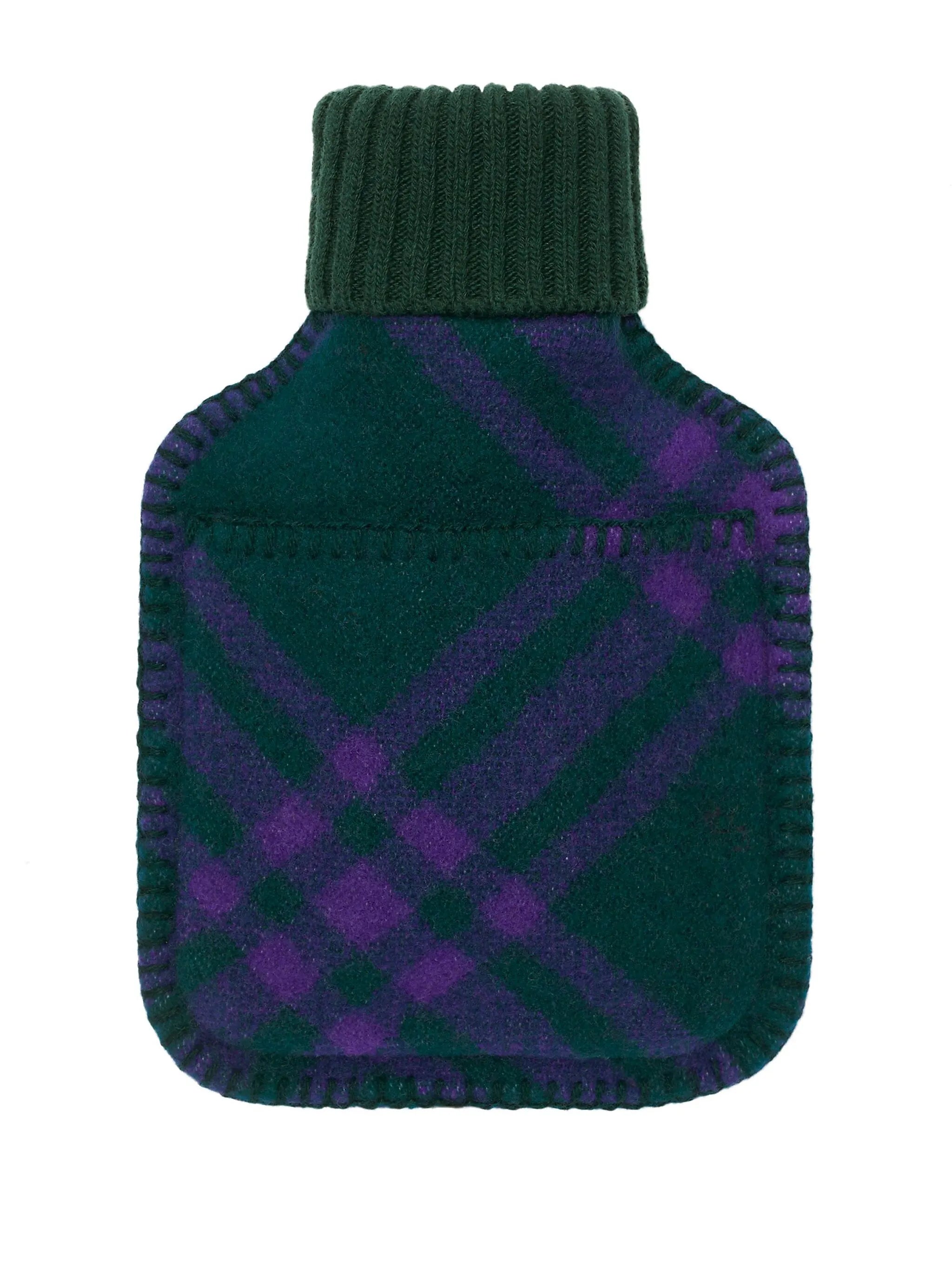 plaid-check wool hot water bottle